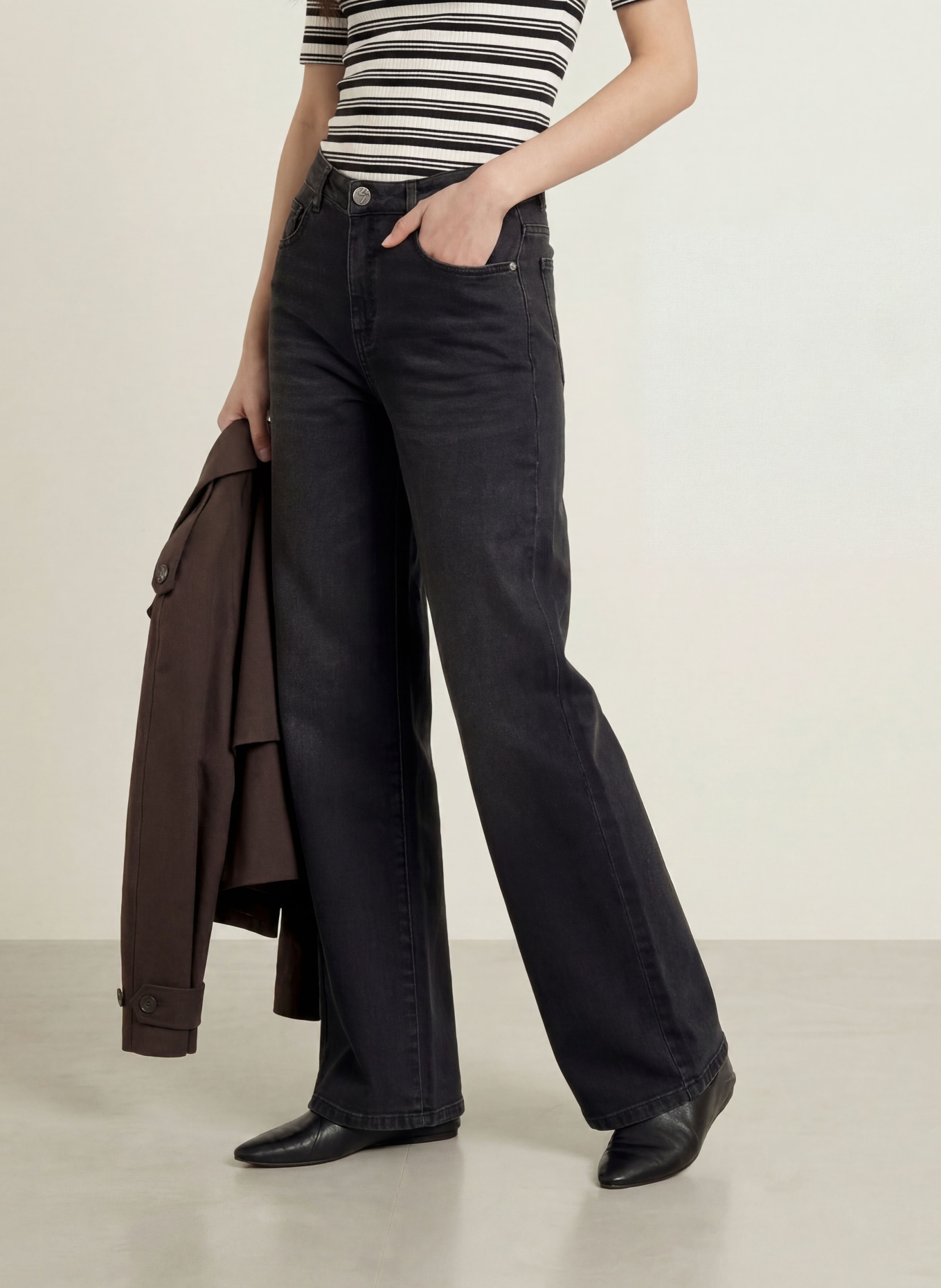 OPUS Jean à jambes larges MIVY: 70393 dark grey