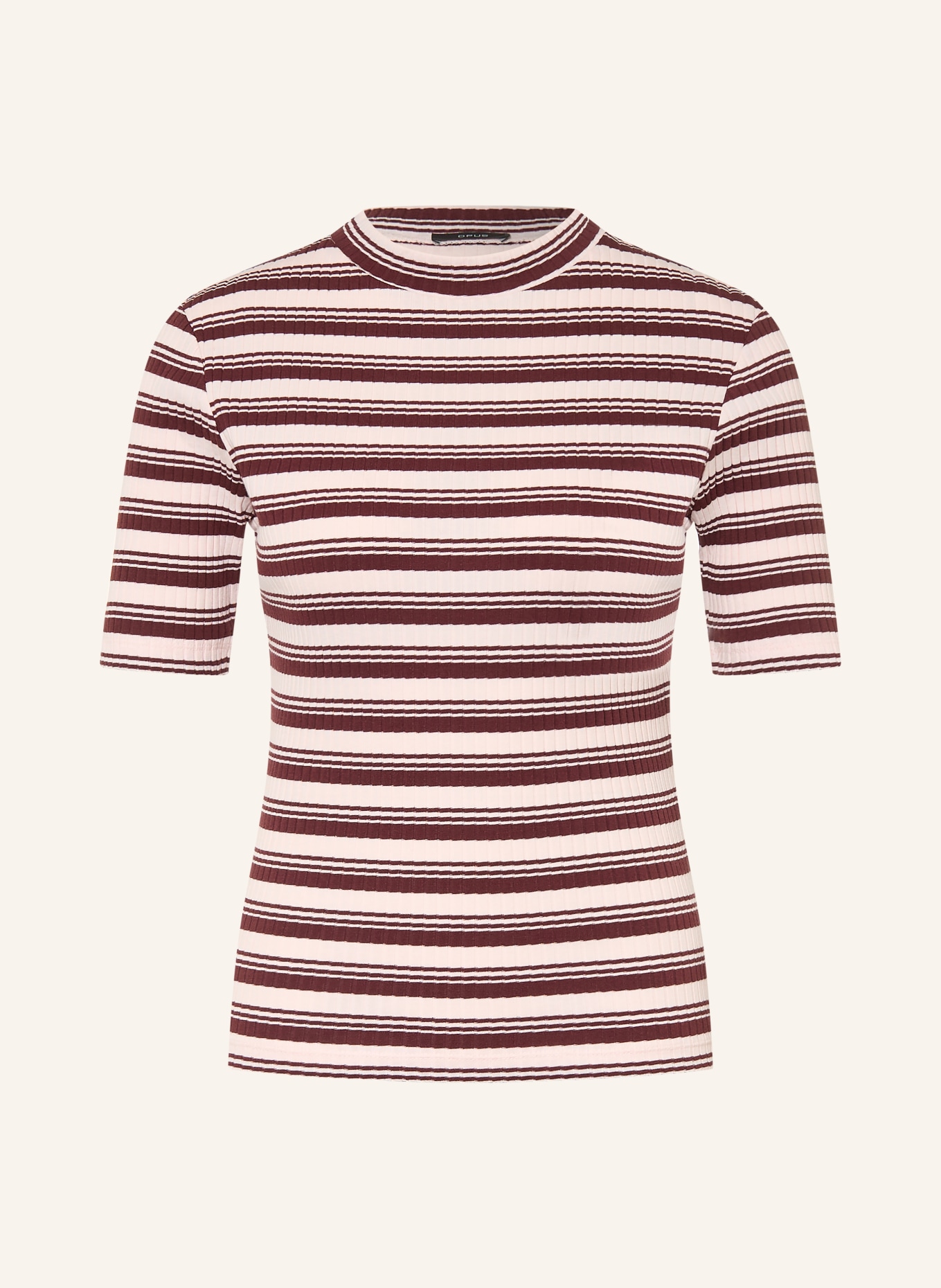 OPUS Gebreid shirt SOKIRA: DONKERROOD / ROSE CLAIR
