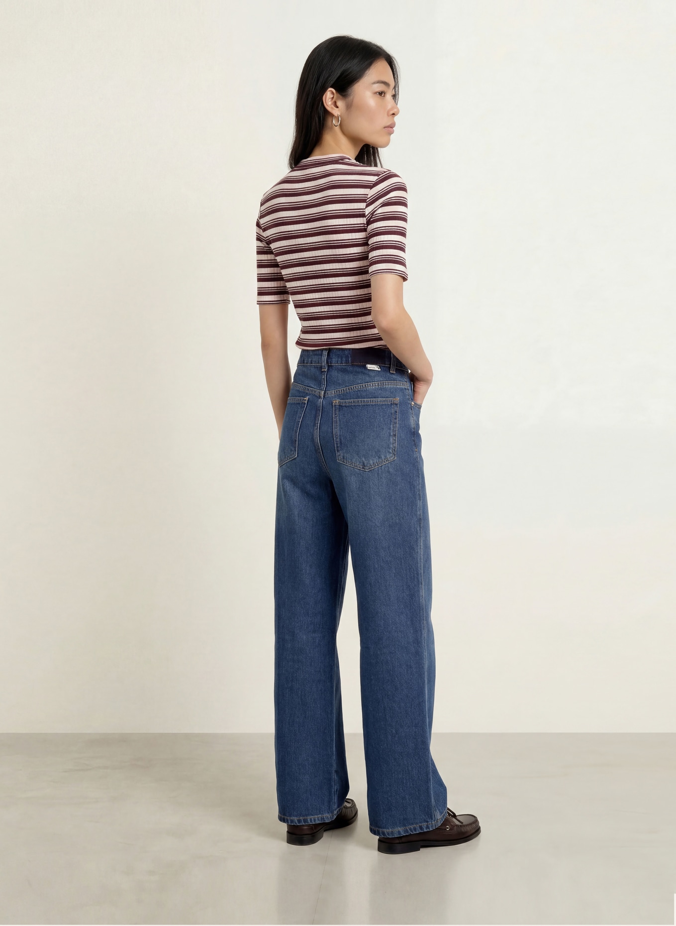 OPUS Gebreid shirt SOKIRA: DONKERROOD / ROSE CLAIR