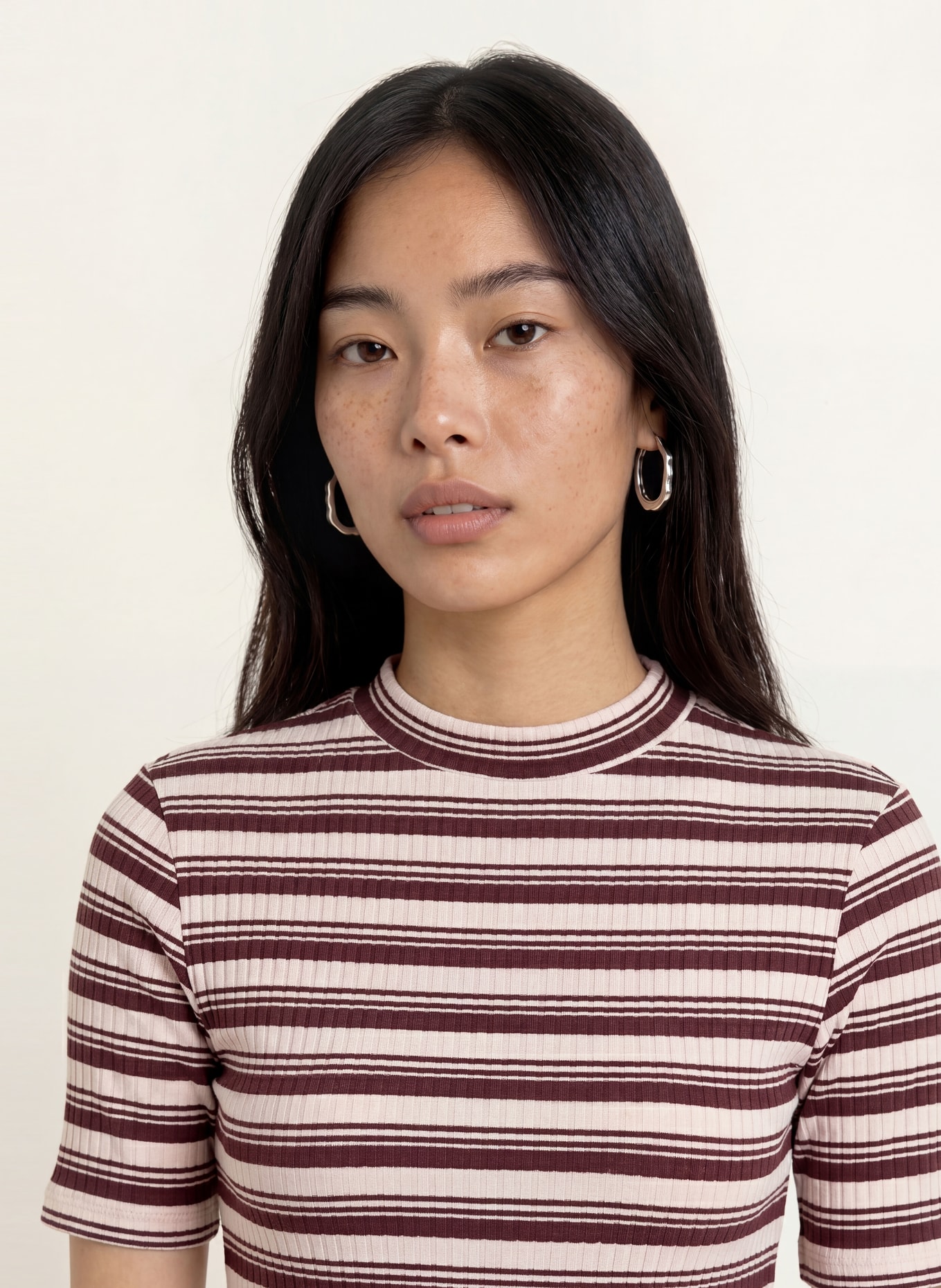 OPUS Gebreid shirt SOKIRA: DONKERROOD / ROSE CLAIR