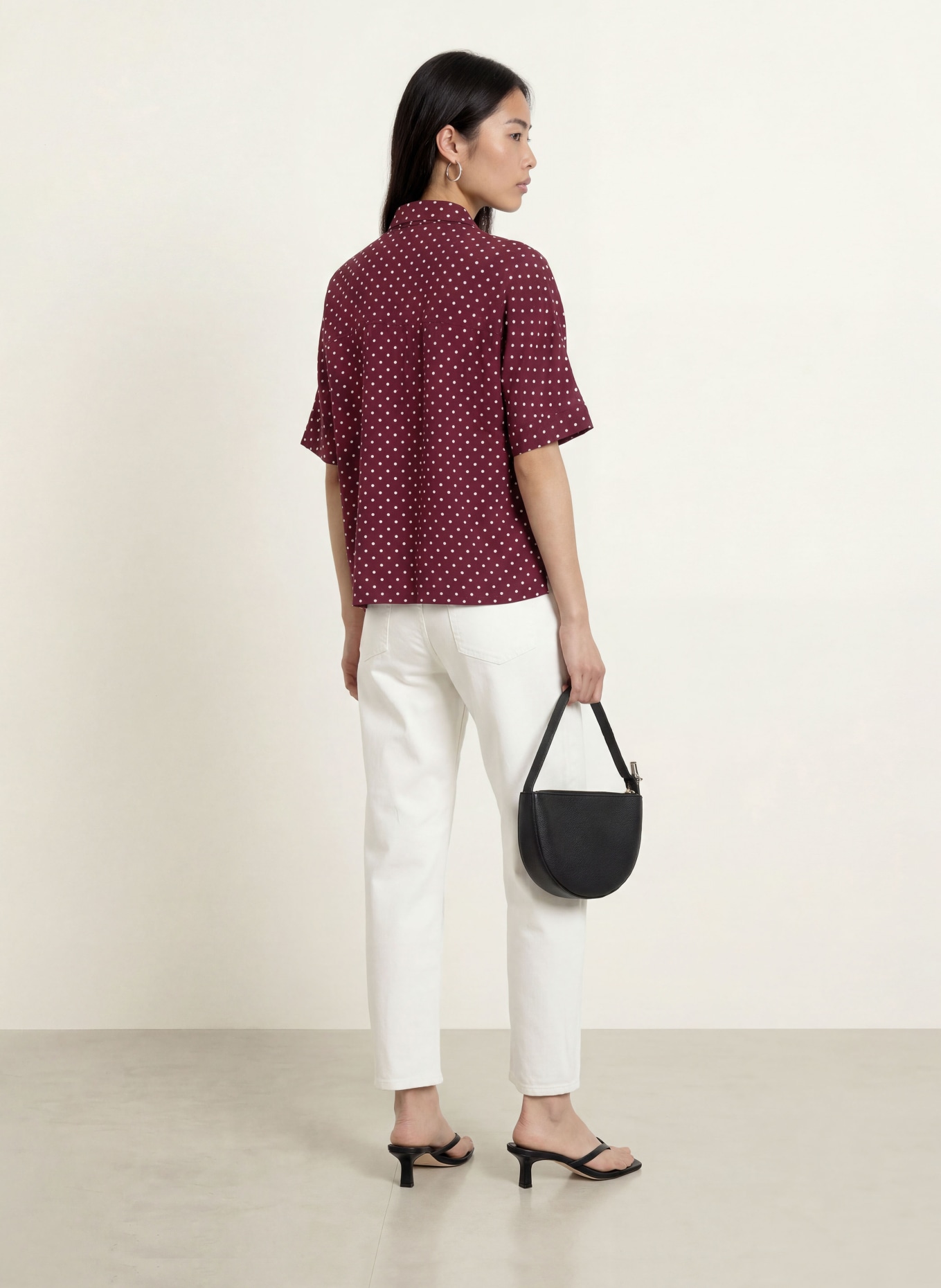OPUS Hemdbluse FARISE: DUNKELROT / WEISS