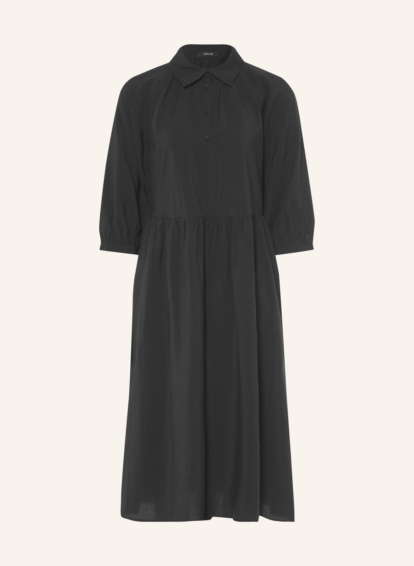 OPUS WASINDA shirt dress with 3/4 sleeves: BLACK
