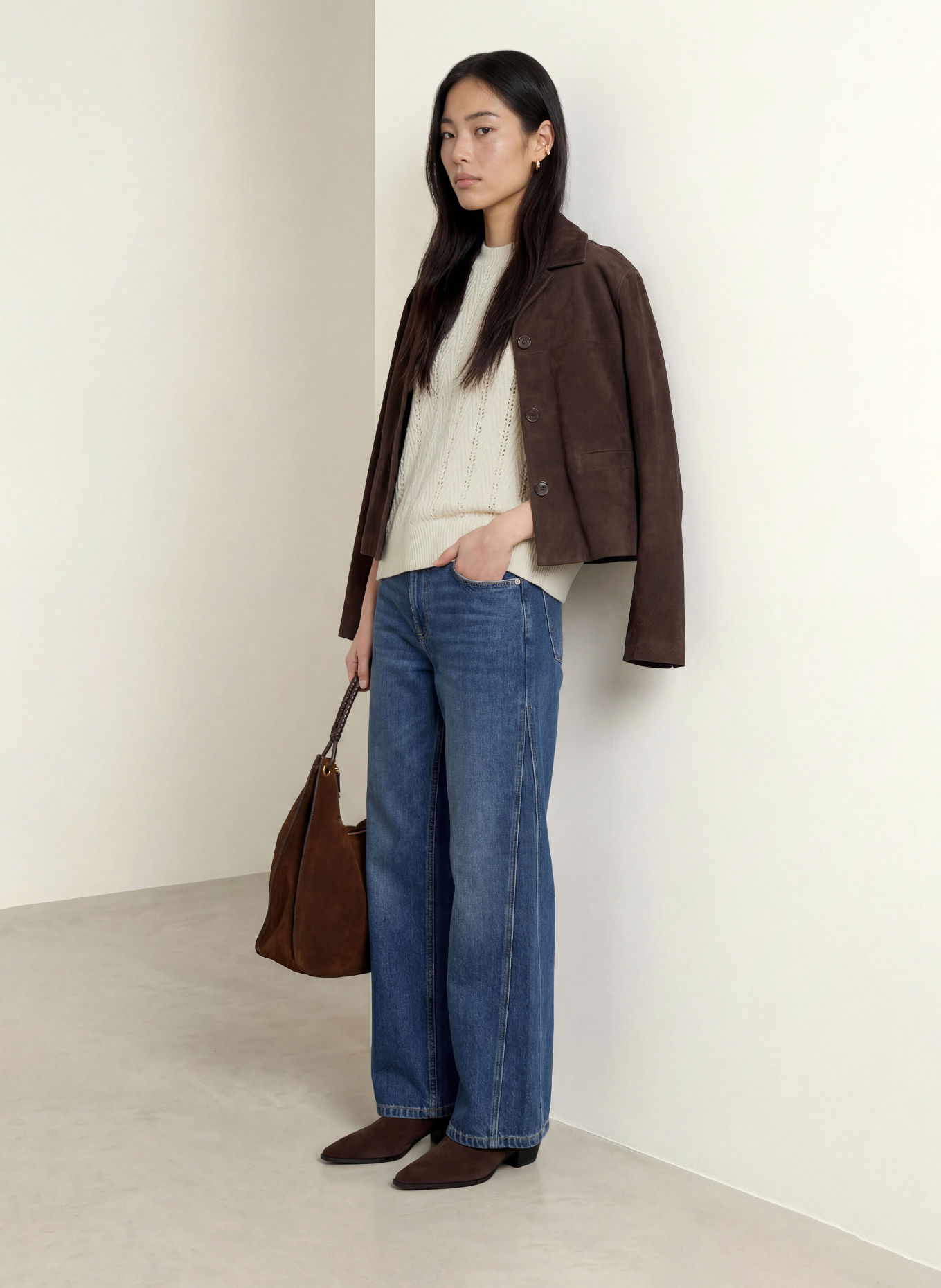 OPUS Gebreid shirt PUDY: ECRU