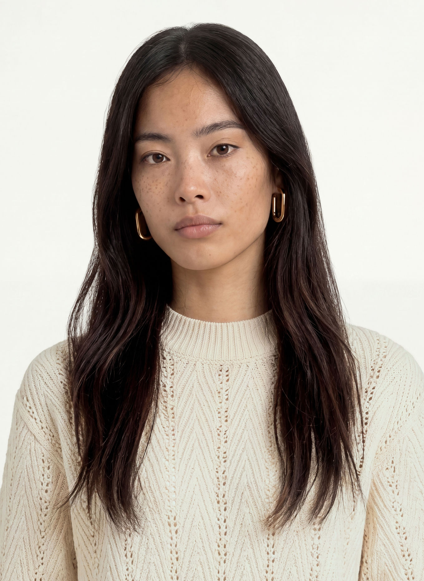 OPUS Gebreid shirt PUDY: ECRU