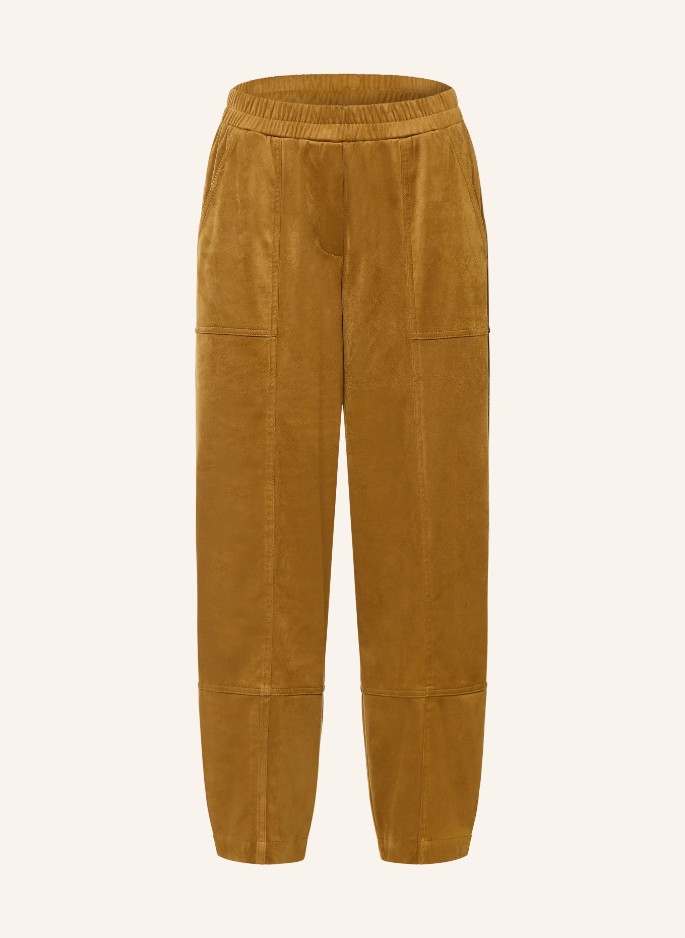 OPUS 7/8-broek MYHA in leerlook: LICHTBRUIN