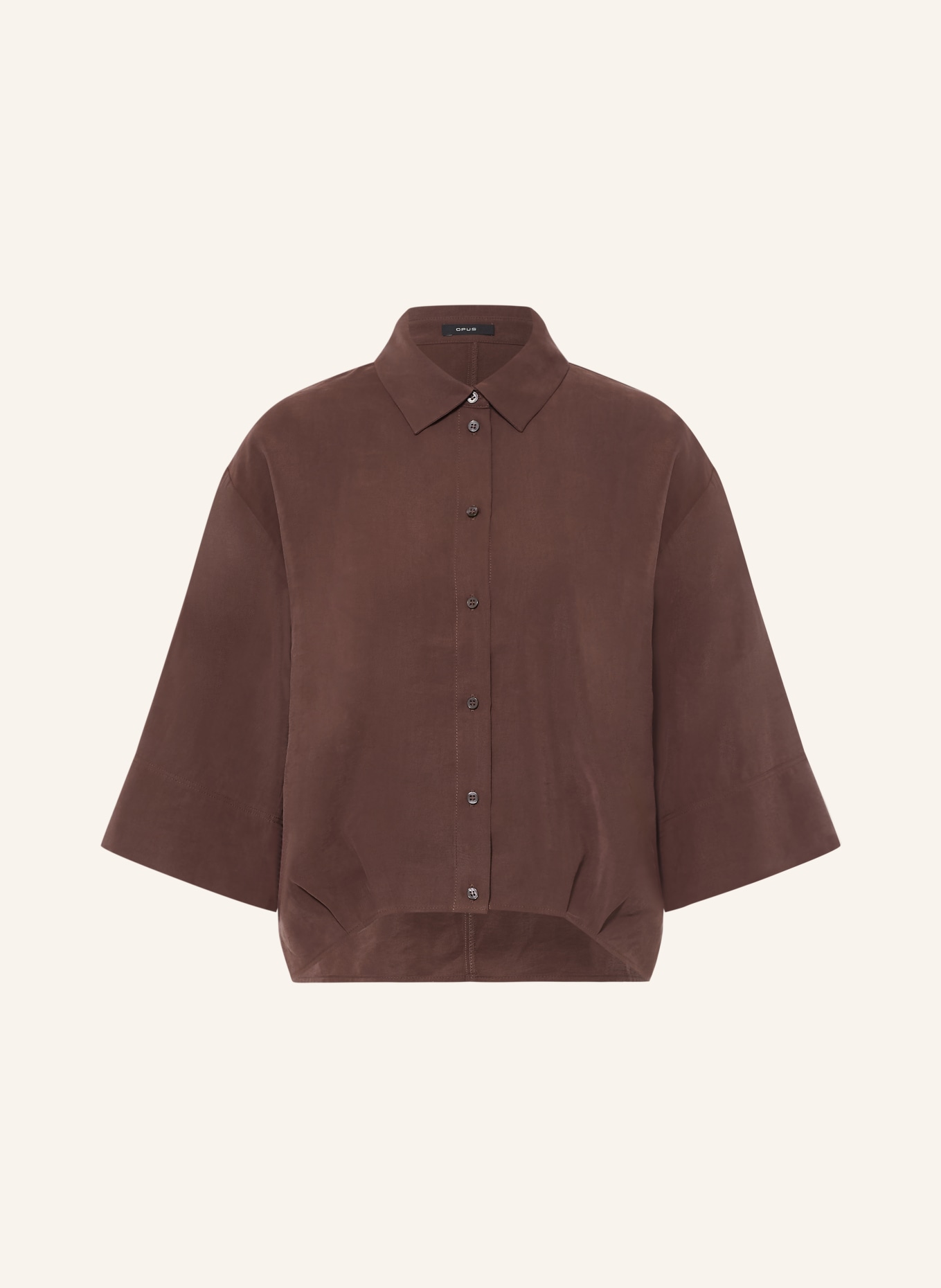 OPUS Chemisier FOTORI à manches 3/4: MARRON FONCÉ