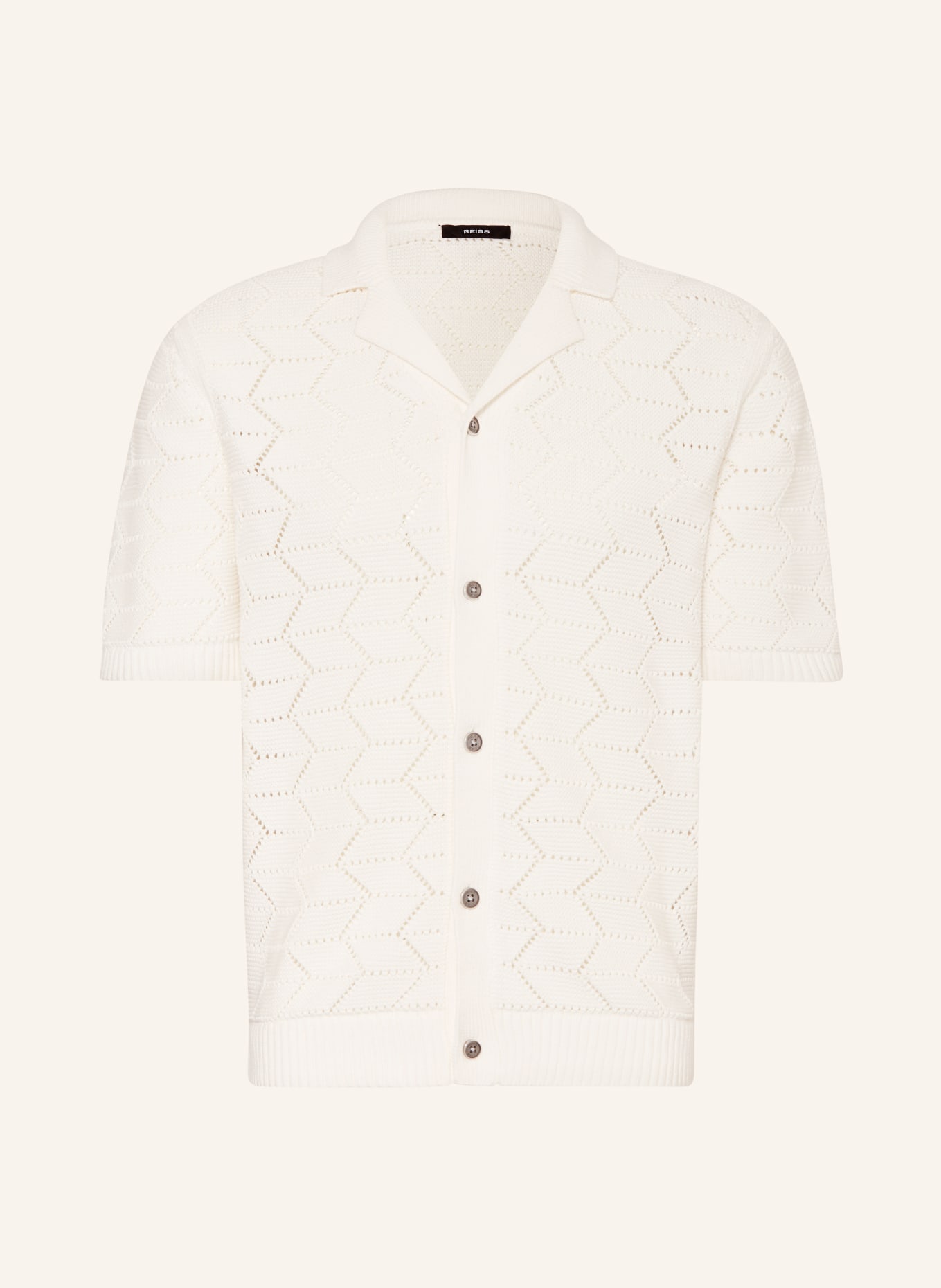 REISS DALKEITH Regular Fit Knit Shirt: WHITE
