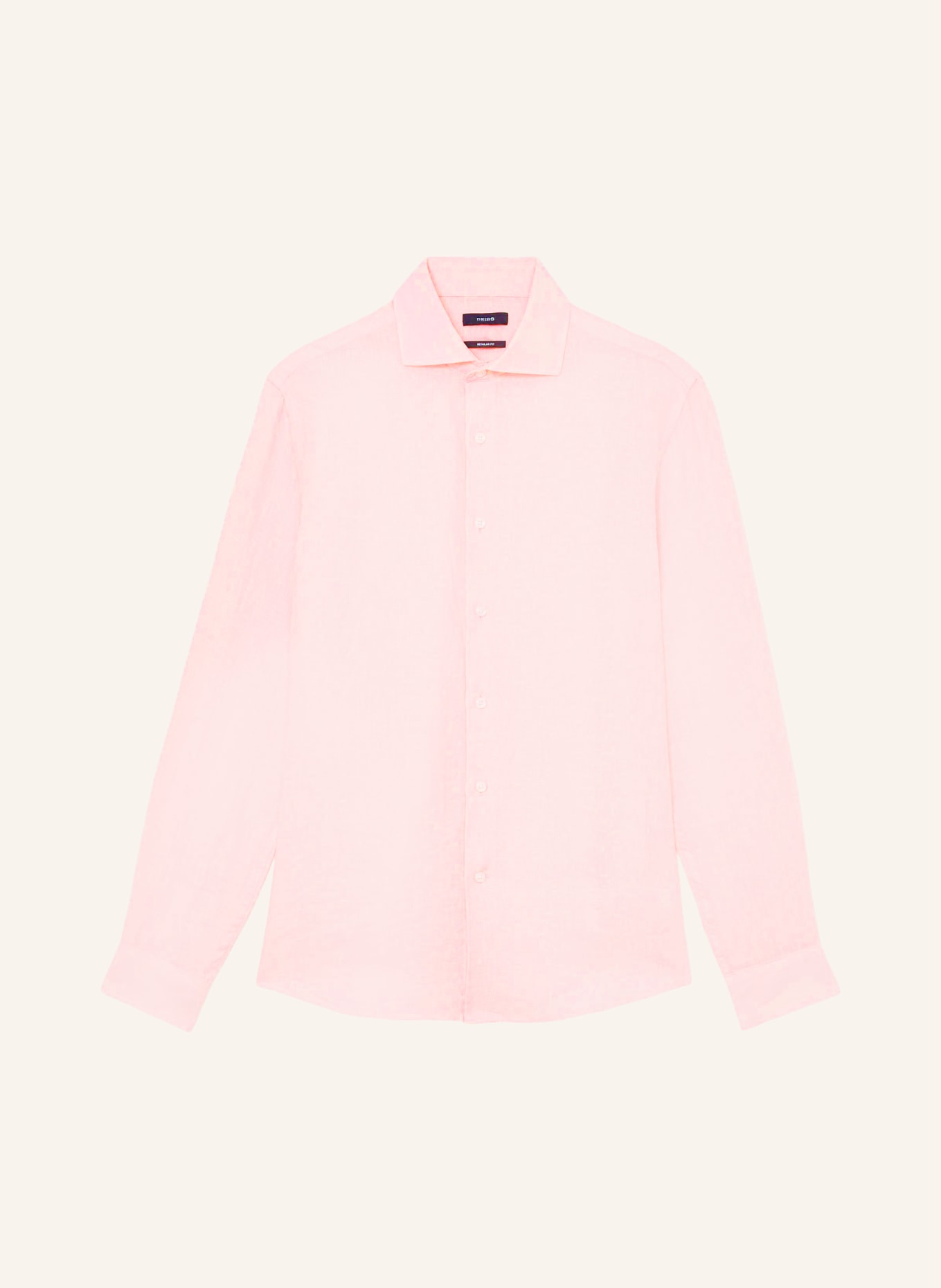 REISS Linne-skjorta RUBAN Regular Fit: LJUSROSA