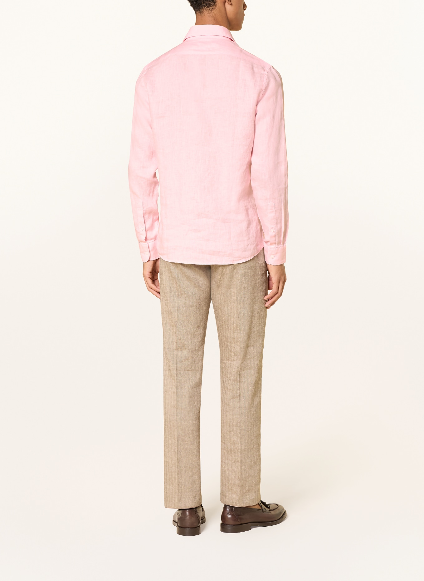 REISS Linne-skjorta RUBAN Regular Fit: LJUSROSA