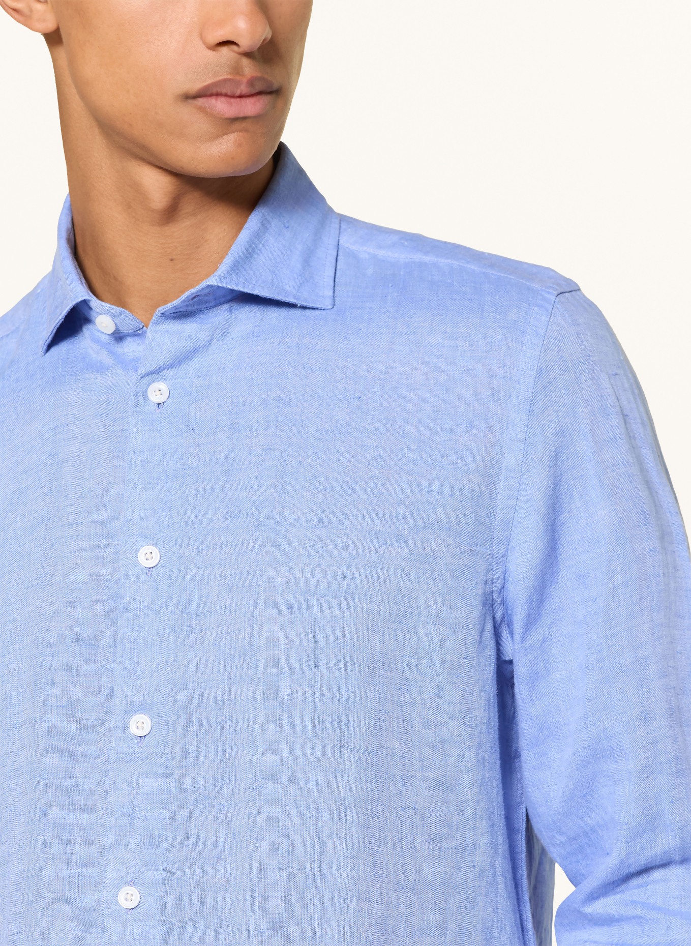 REISS Linnedskjorte RUBAN Regular Fit: BLÅ
