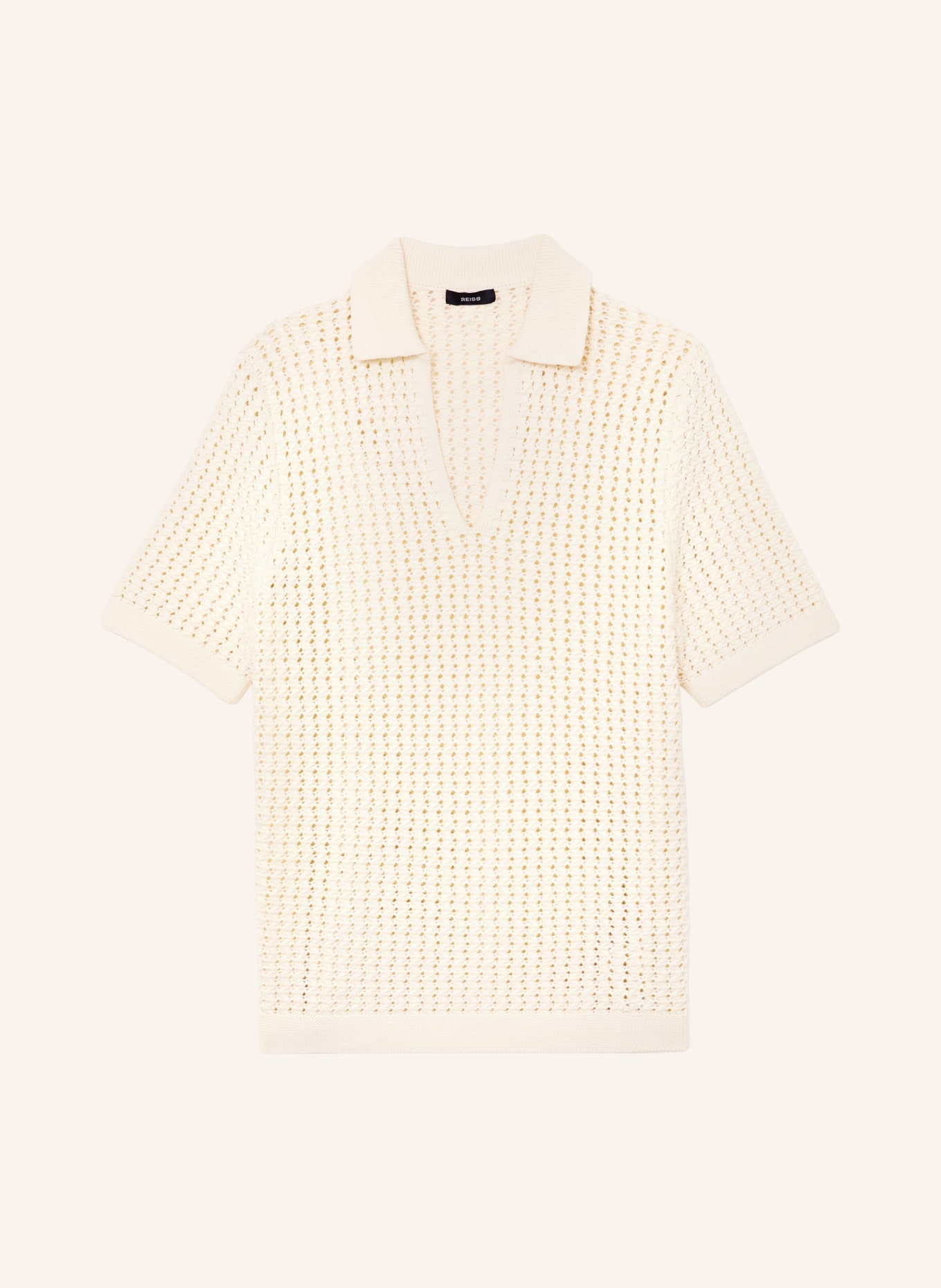 REISS BRONWYN Knit Shirt: CREAM