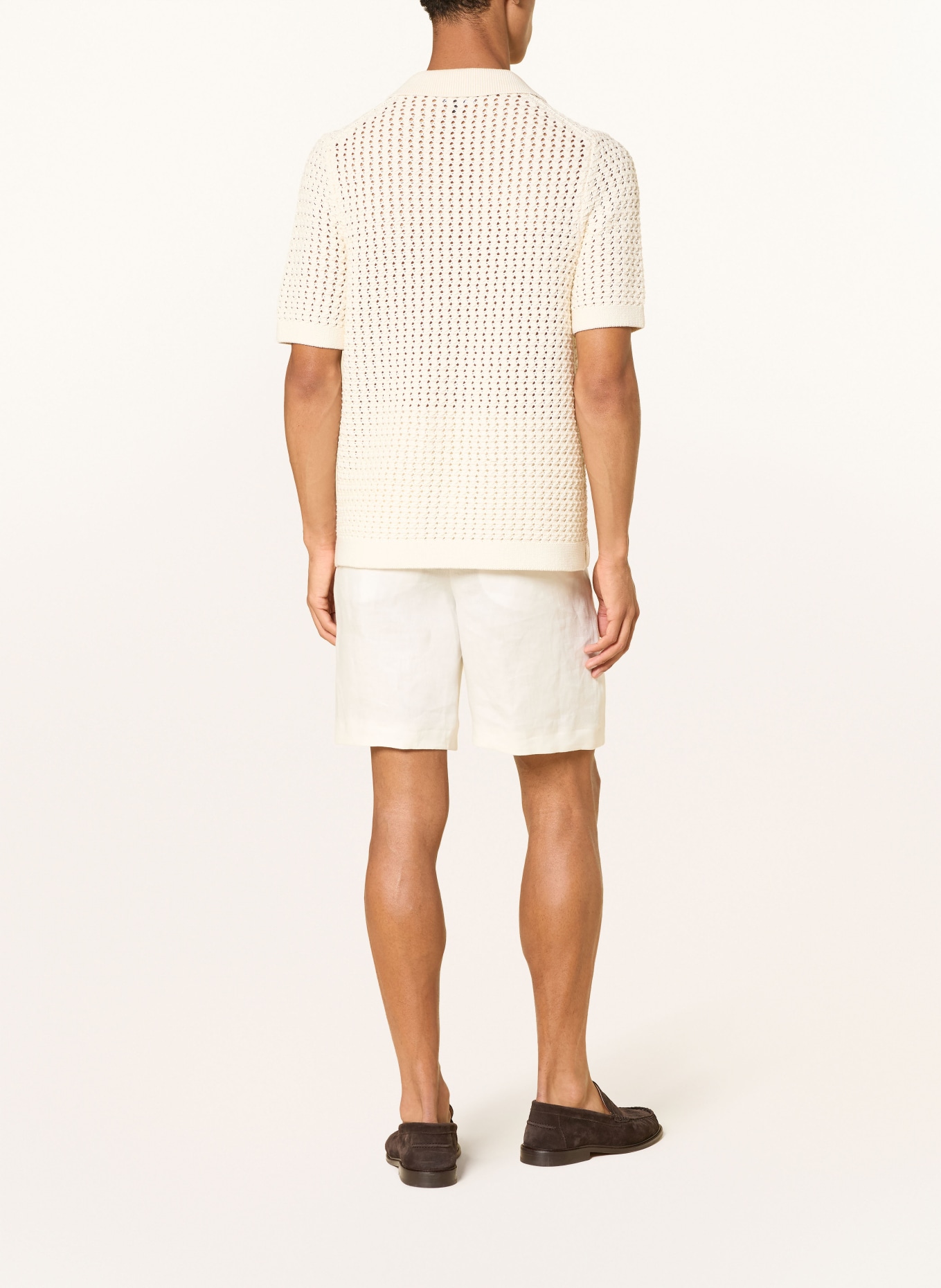 REISS BRONWYN Knit Shirt: CREAM