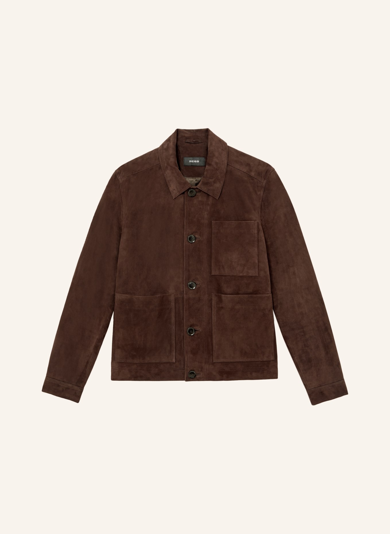 REISS Lederjacke WILSTEAD: DUNKELBRAUN