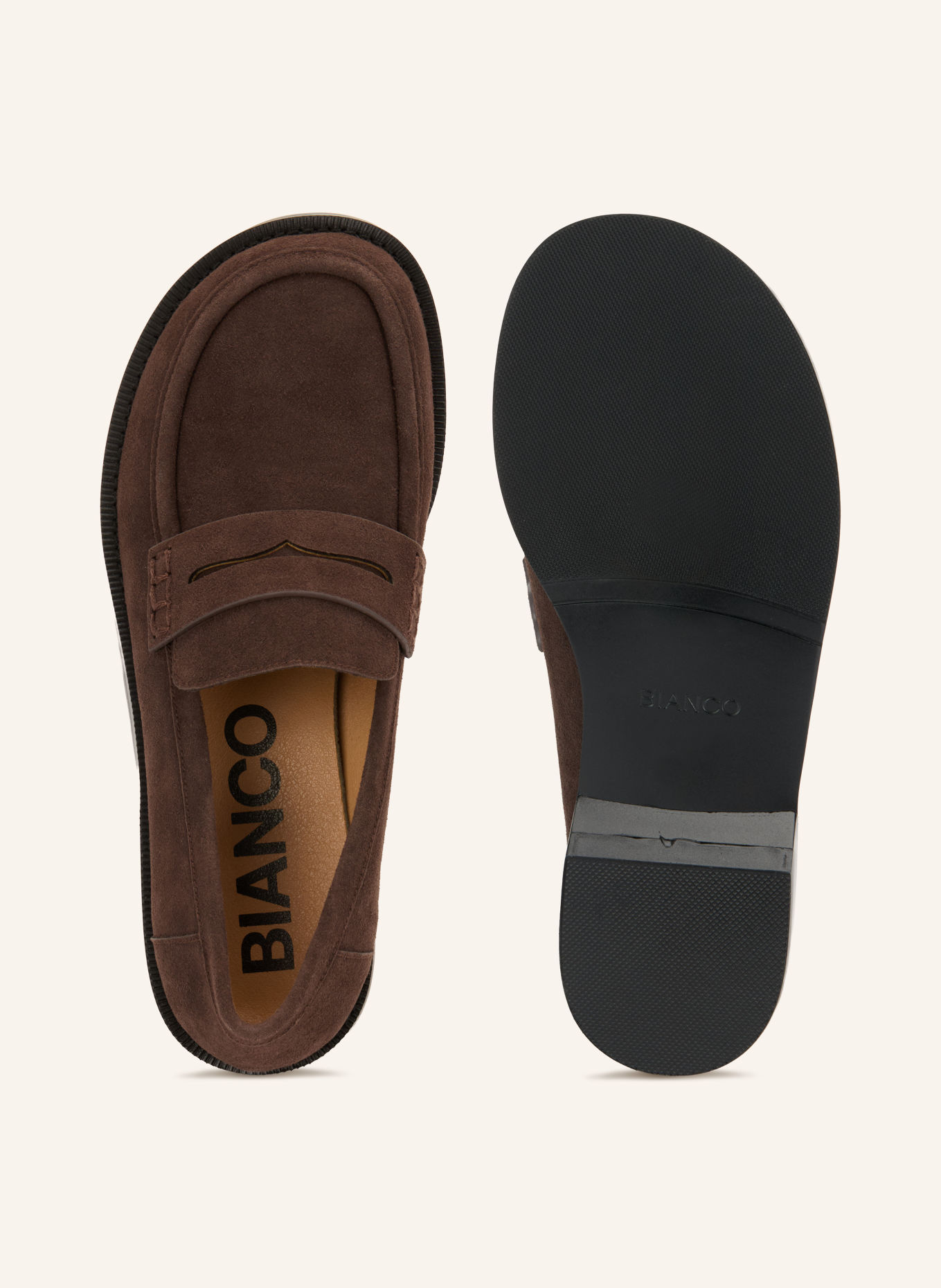 BIANCO BIAAVA Penny Loafers: DARK BROWN