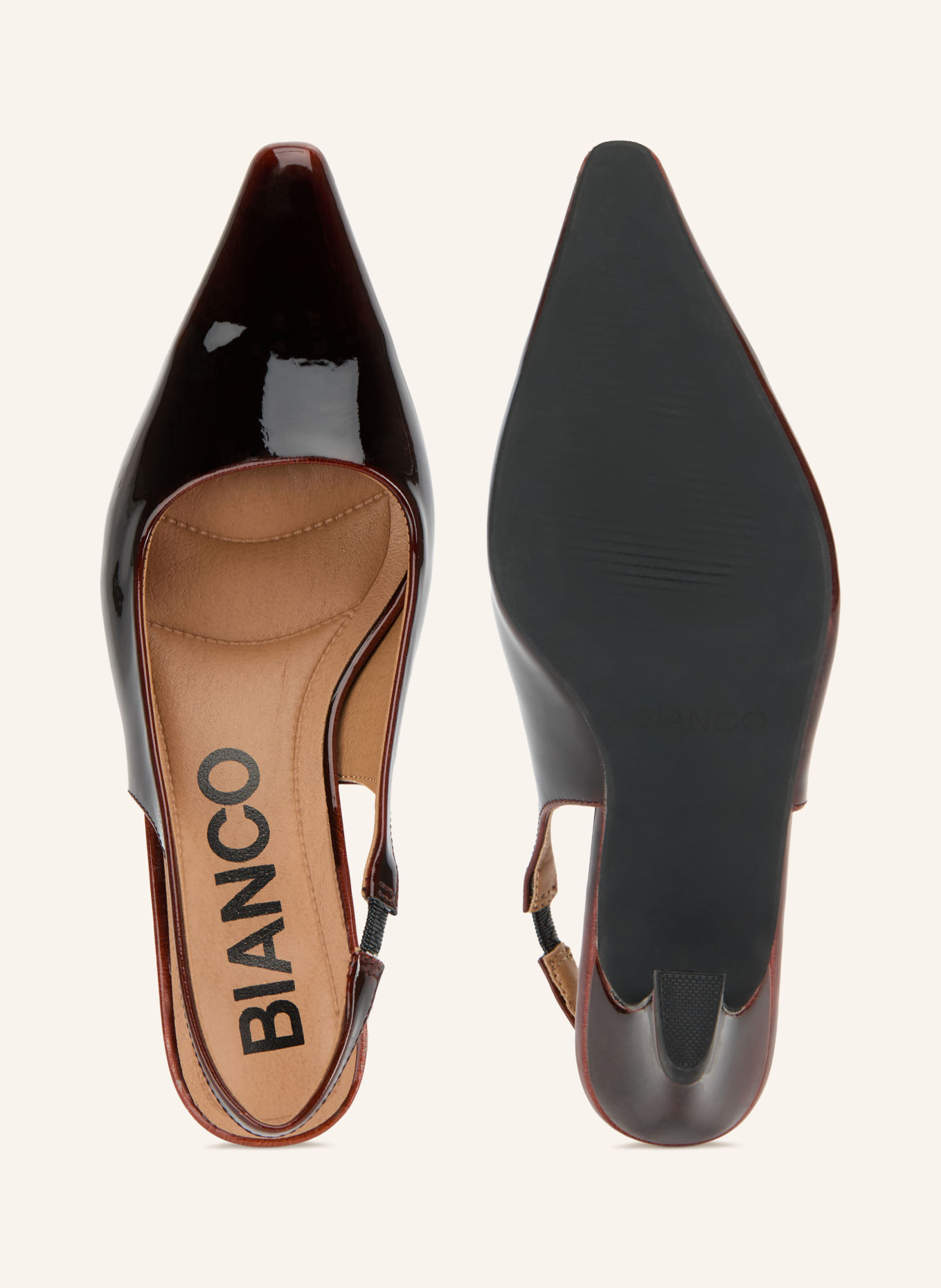 BIANCO Escarpins à bride arrière BIABALEY: MARRON FONCÉ