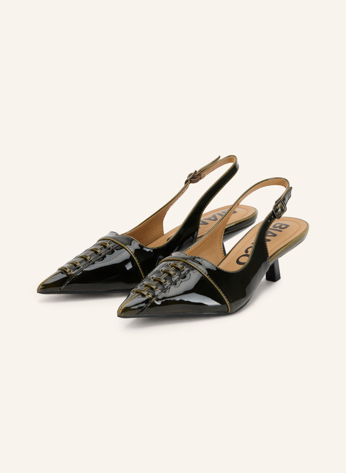 BIANCO Slingpumps BIAKRISTIN: DUNKELGRÜN / SILBER