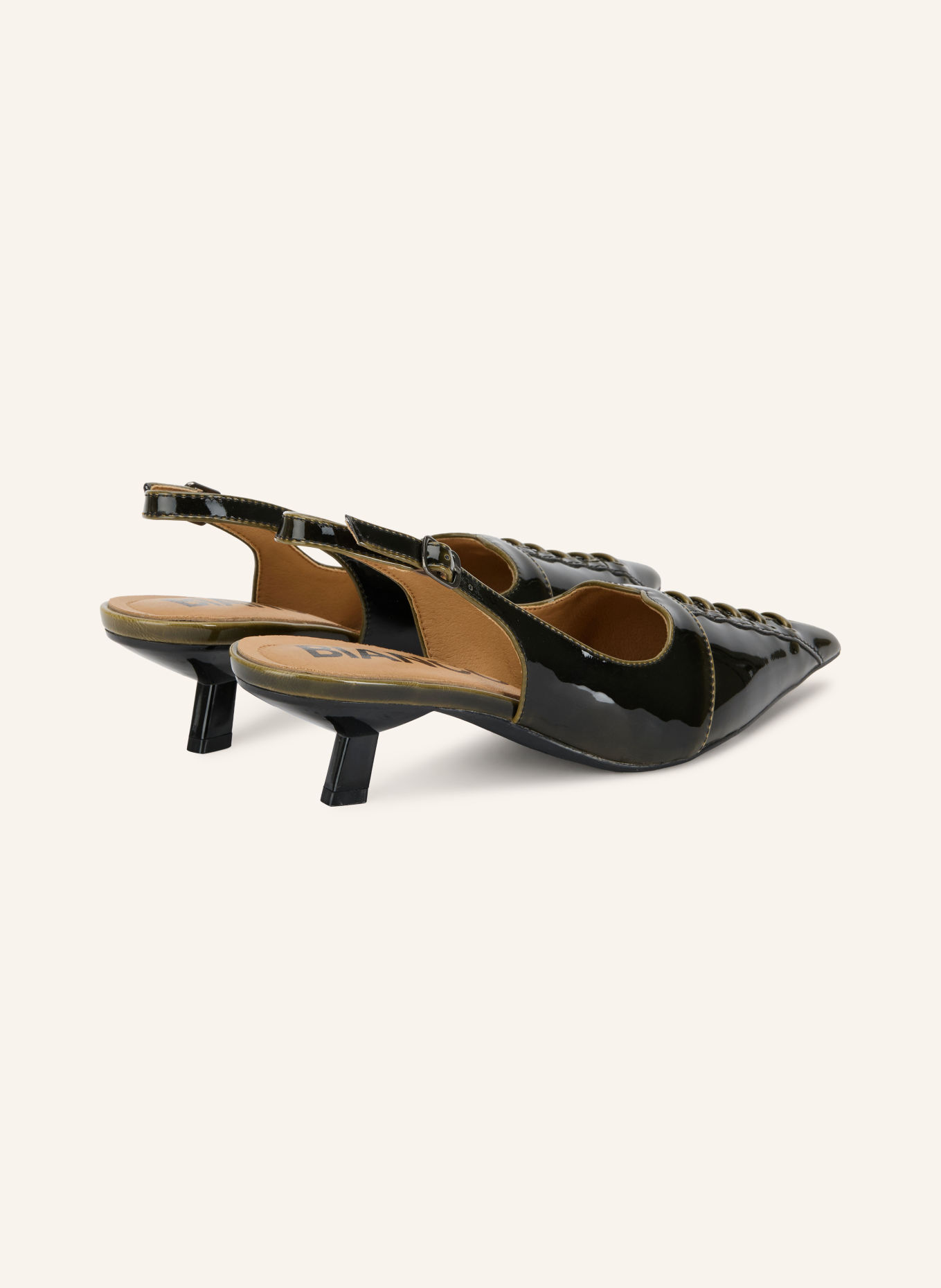 BIANCO Slingpumps BIAKRISTIN: DUNKELGRÜN / SILBER