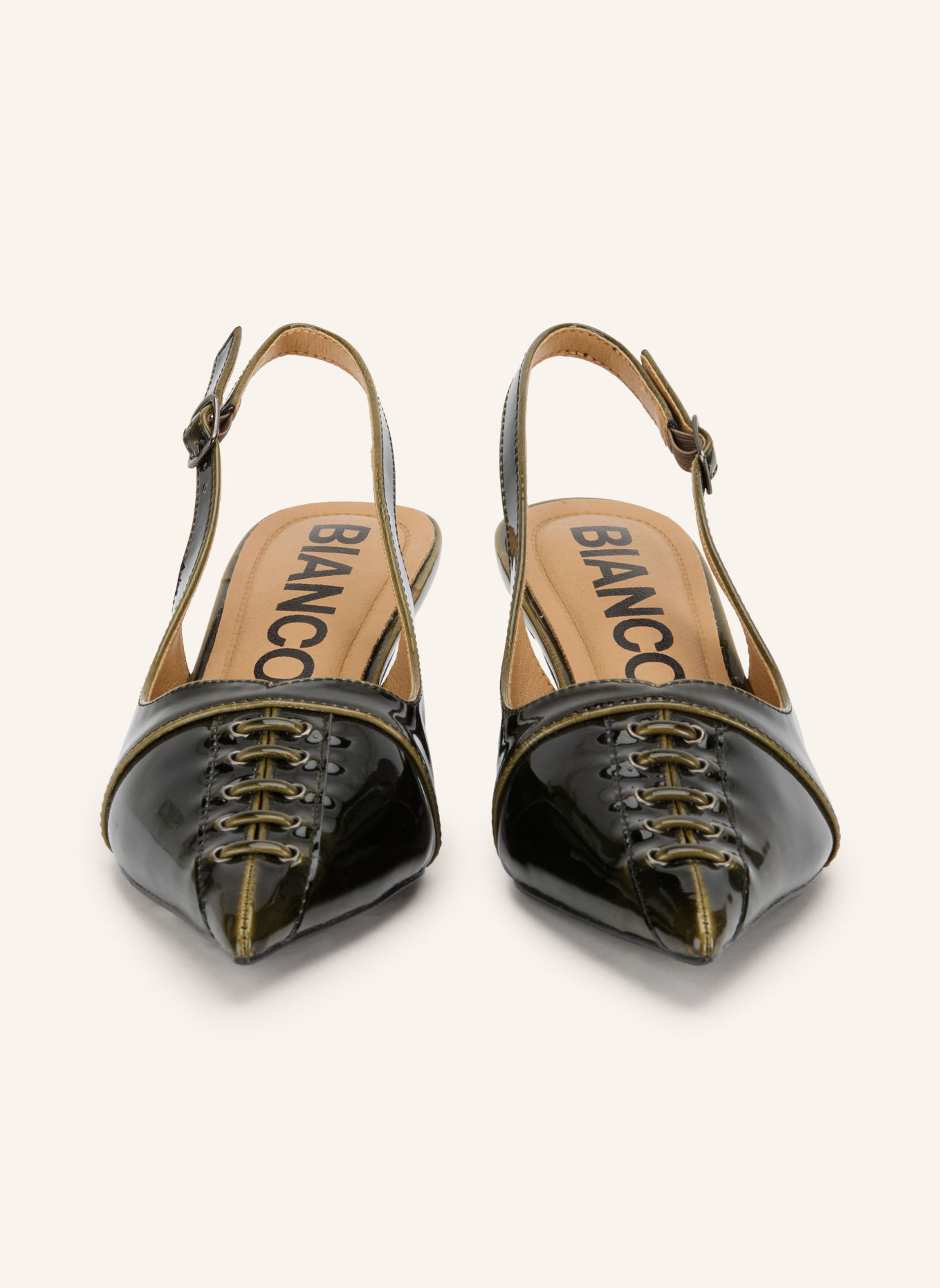 BIANCO Slingpumps BIAKRISTIN: DUNKELGRÜN / SILBER