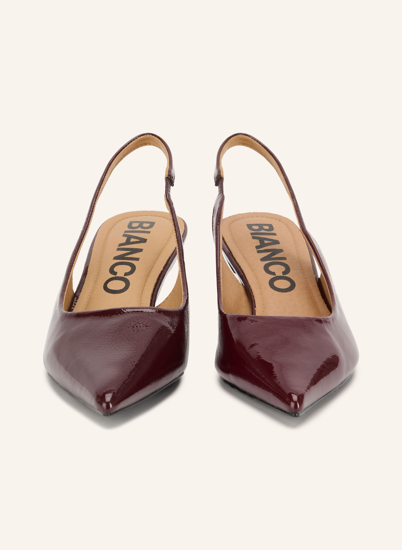 BIANCO Czółenka typu slingback BIAKRISTIN: CIEMNOCZERWONY