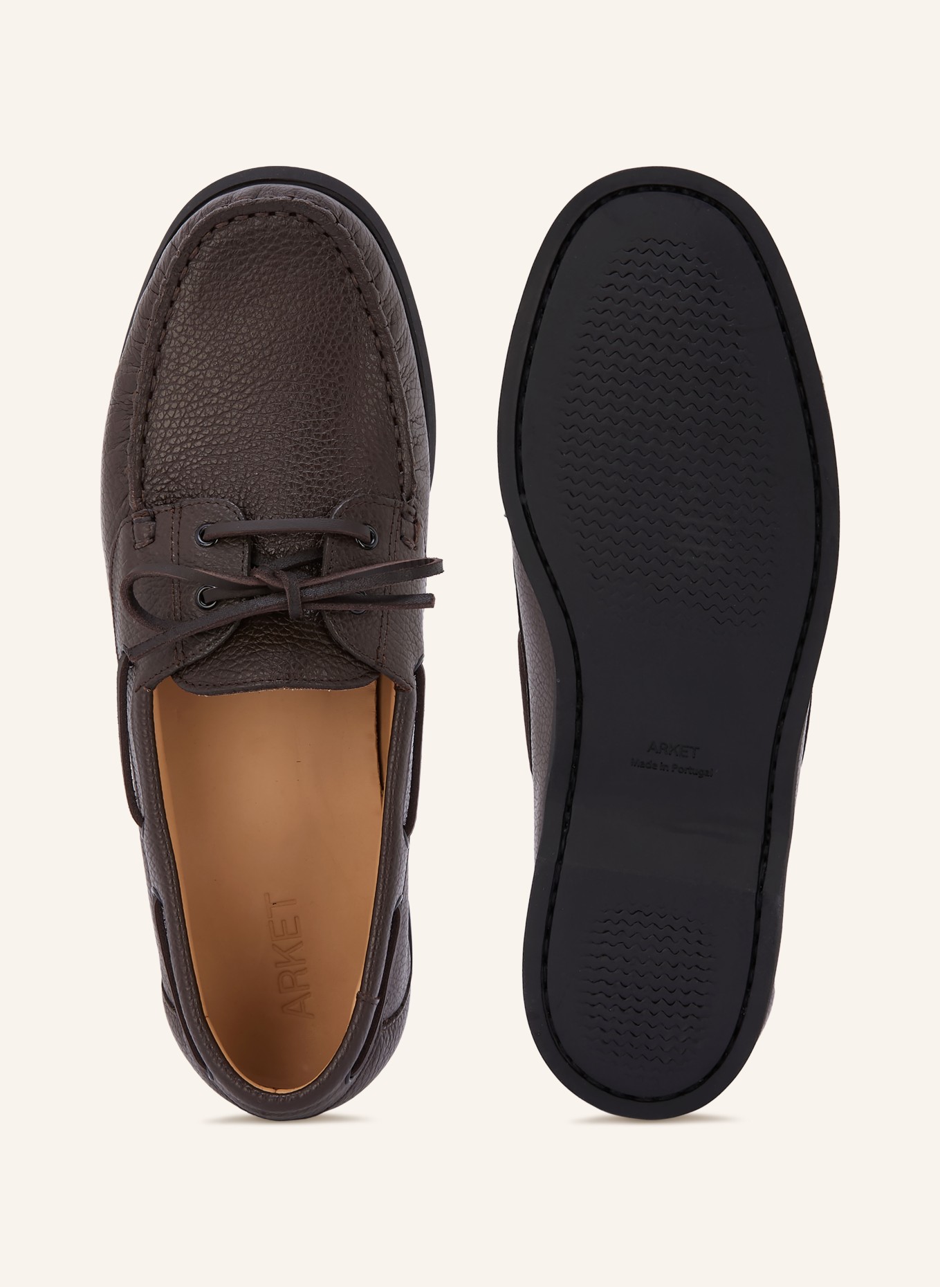ARKET Chaussures bateau: MARRON FONCÉ