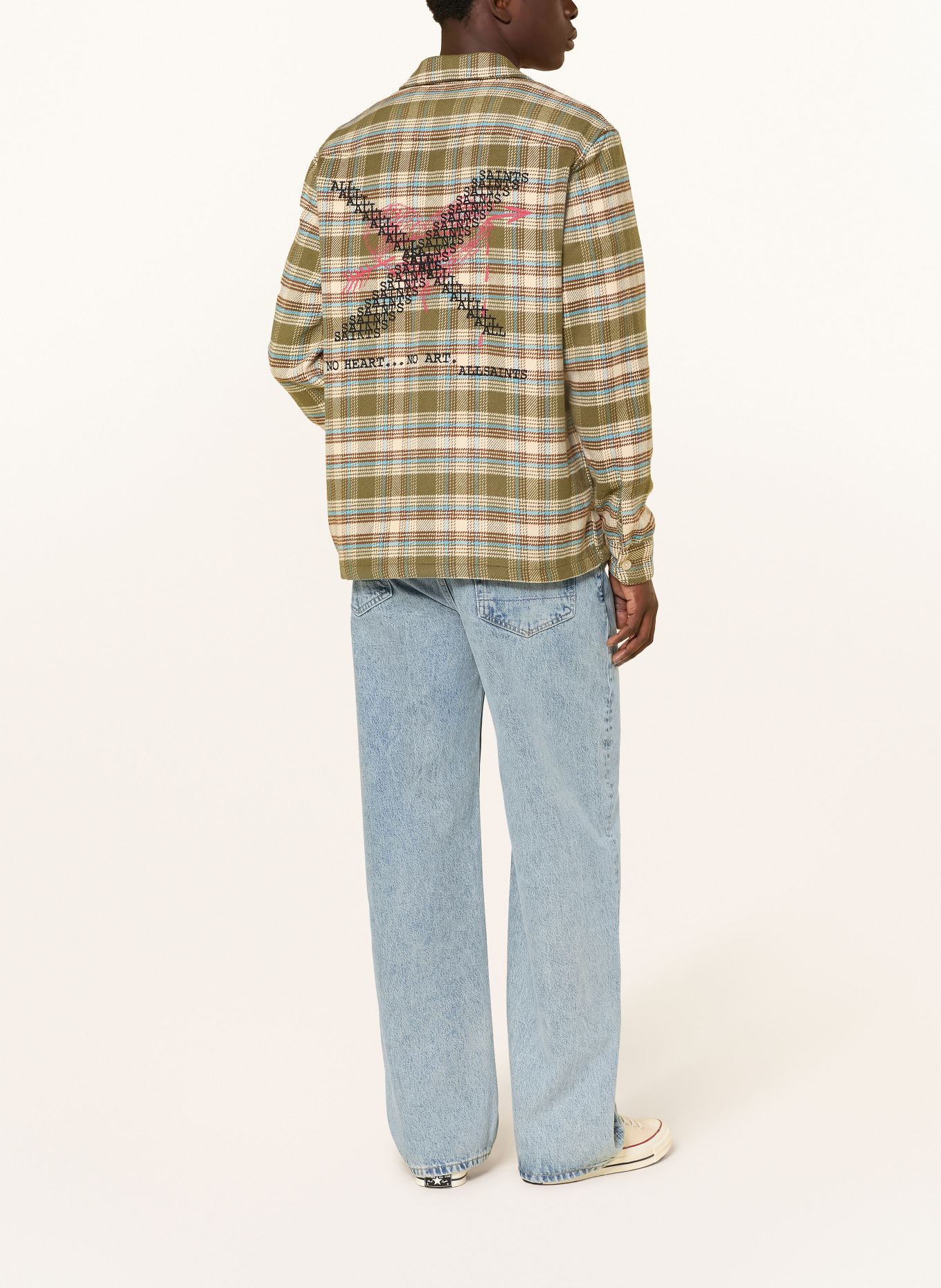 ALLSAINTS Hemd SLAM Comfort Fit: GRÜN / BRAUN / CREME