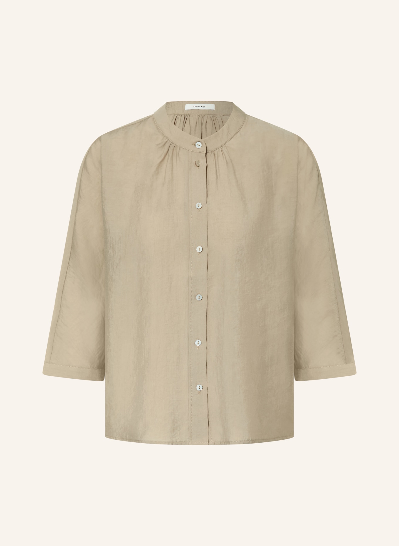 OPUS FABELL blouse-style shirt with 3/4 sleeves: OLIVE
