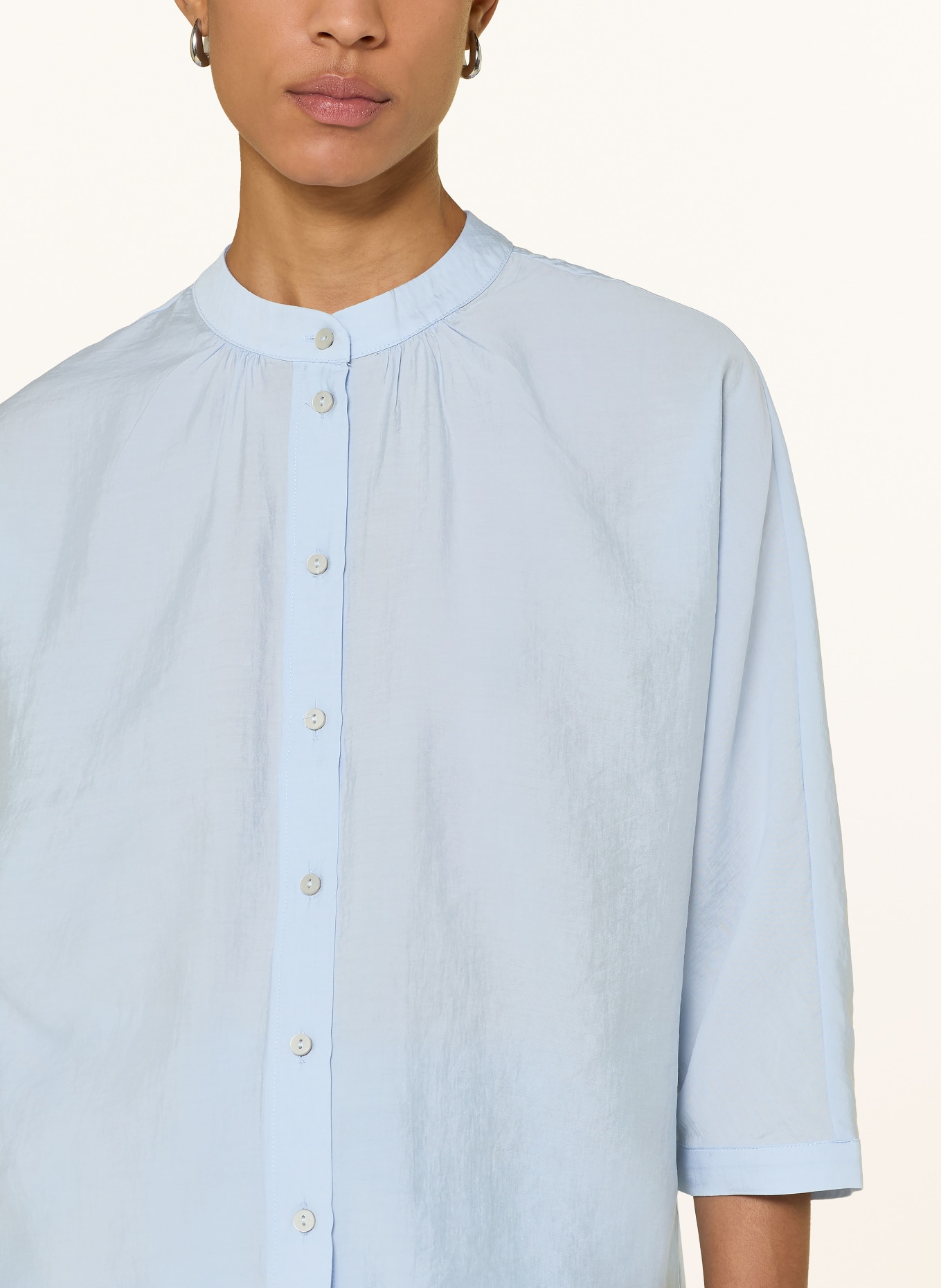 OPUS FABELL blouse-style shirt with 3/4 sleeves: LIGHT BLUE