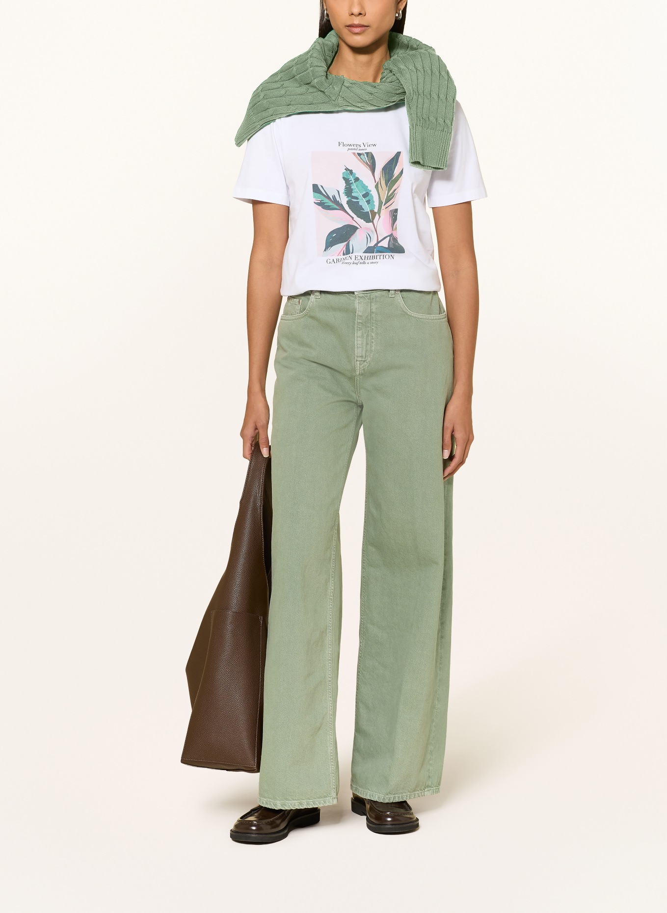 MARC AUREL T-shirt: HVID / ROSA / GRØN