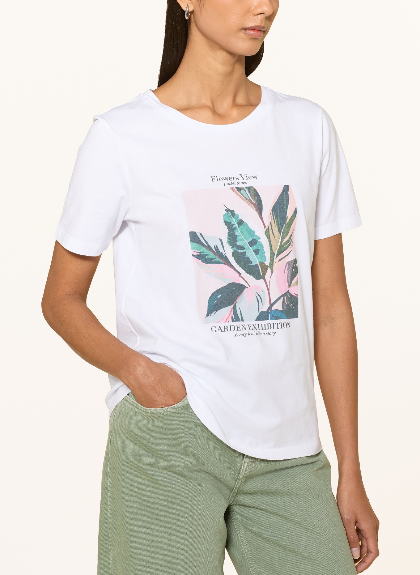 MARC AUREL T-shirt: HVID / ROSA / GRØN