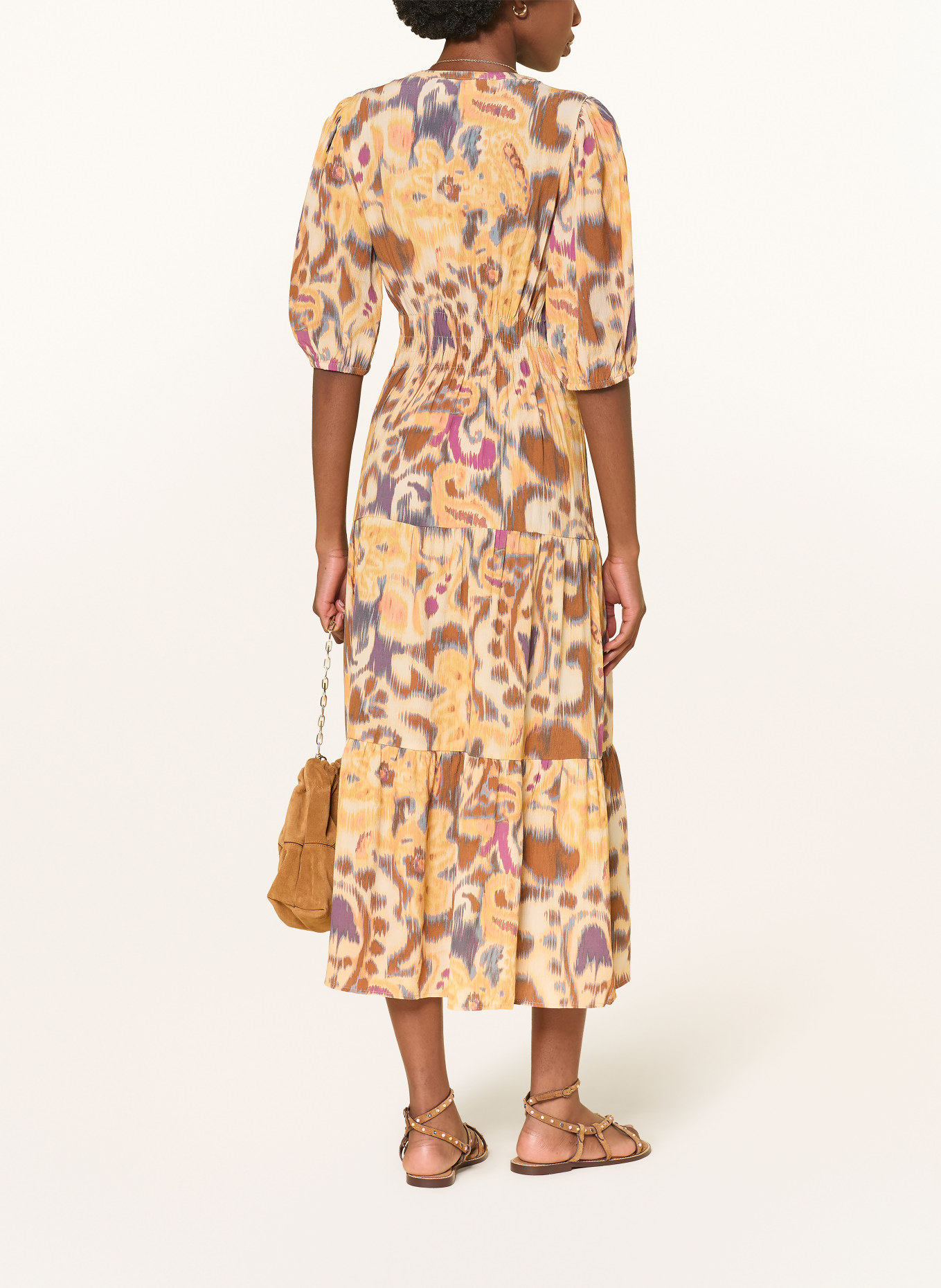 ba&sh Rochie MADELIA: GALBEN / MOV ÎNCHIS / FUCSIA