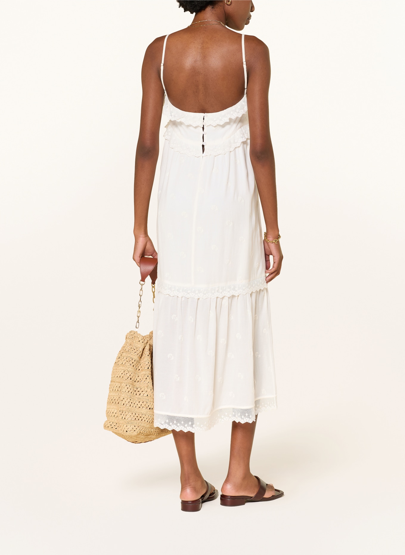 ba&sh Kleid PENNY mit Spitze: ECRU
