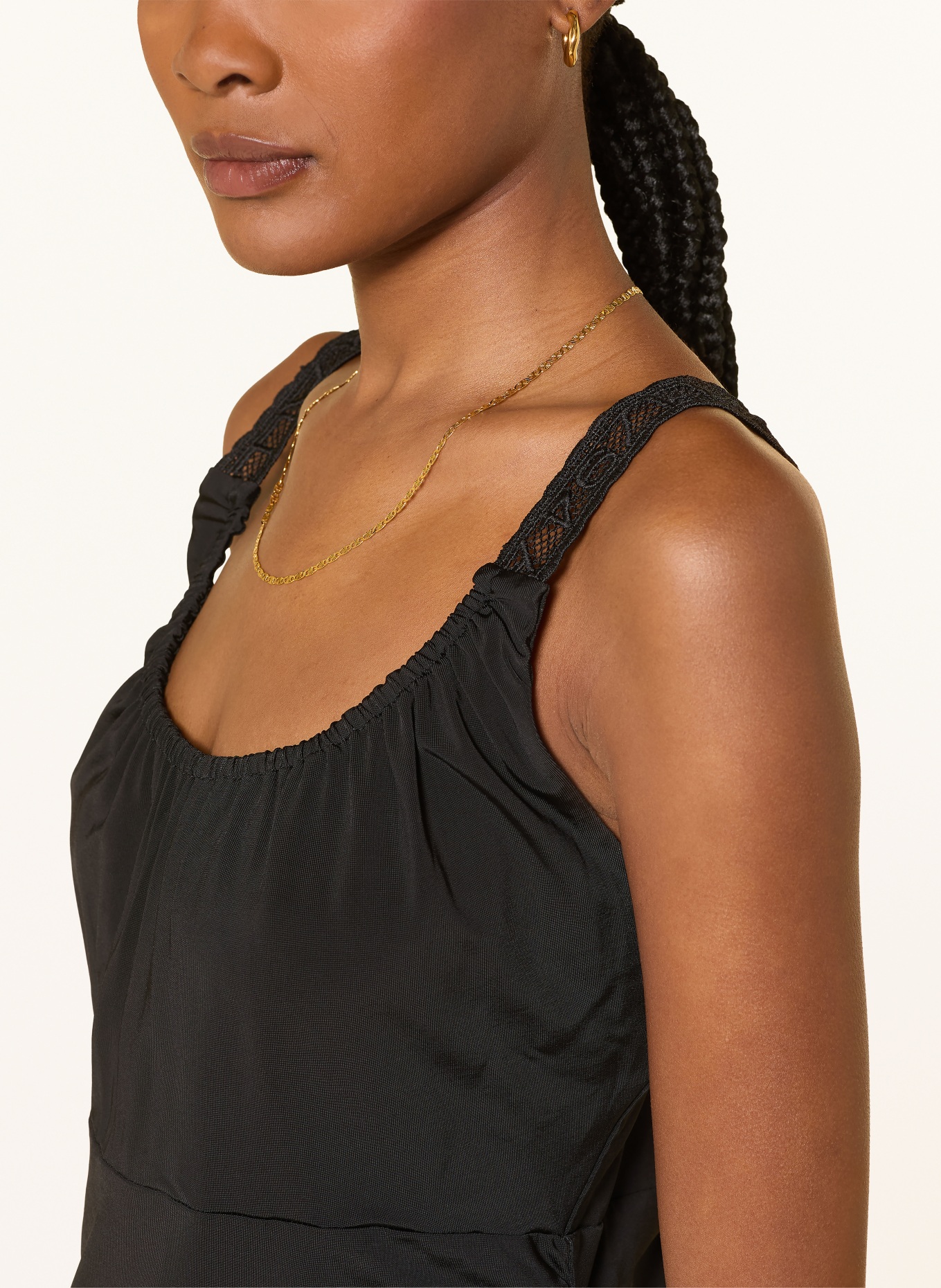 ALLSAINTS Top CELENA mit Spitze: SCHWARZ