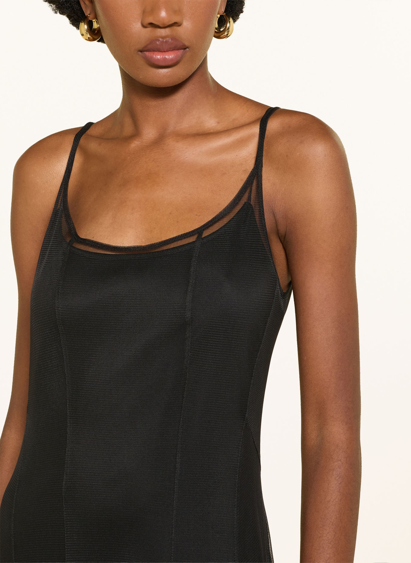 ALLSAINTS Mesh-Kleid HARMONIA: SCHWARZ