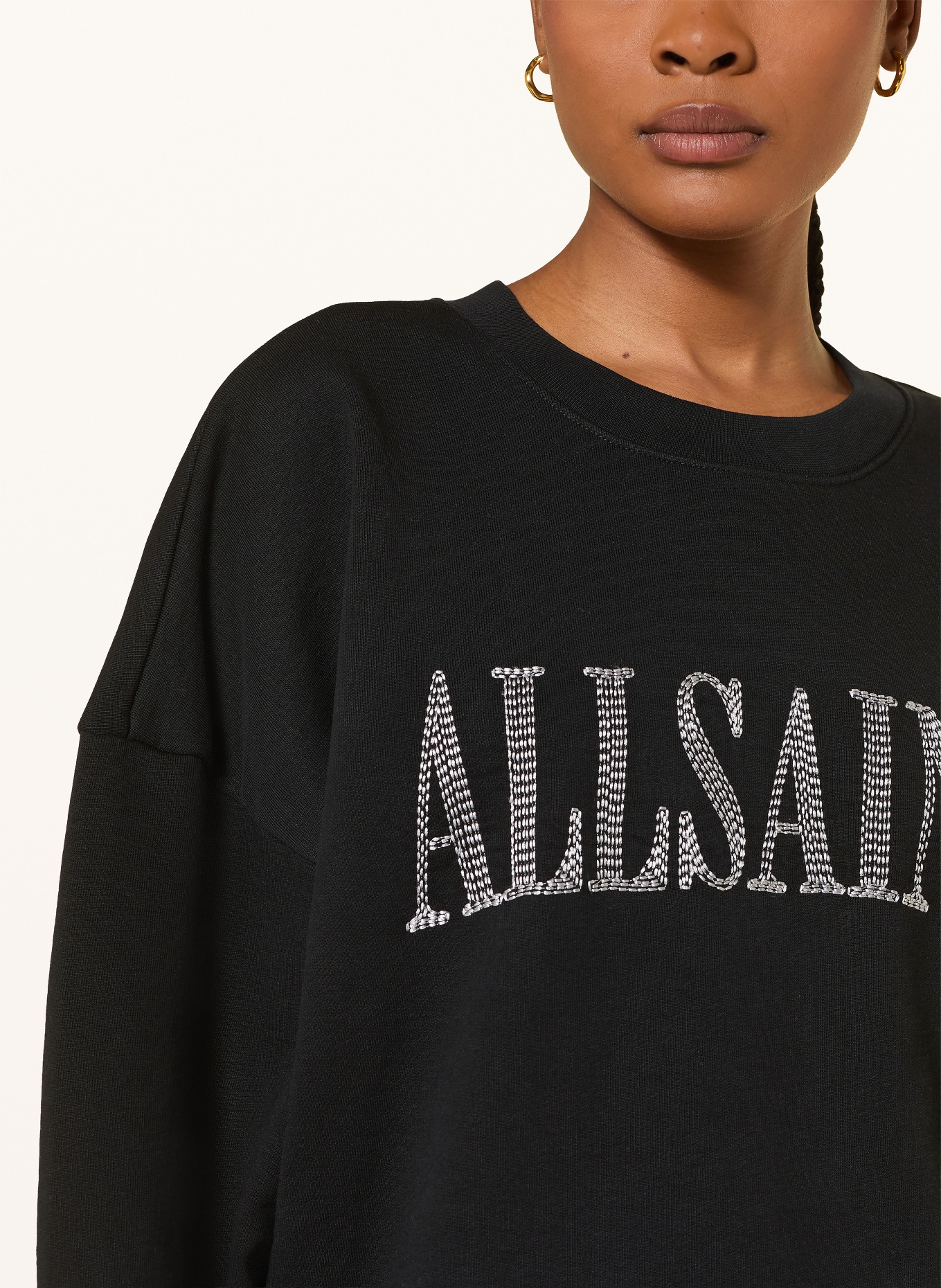 ALLSAINTS Sweatshirt DASH: SCHWARZ / WEISS
