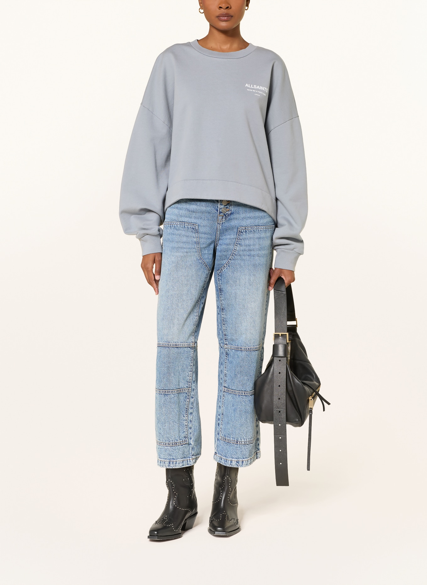 ALLSAINTS Sweatshirt DREAMER: BLAUGRAU / WEISS