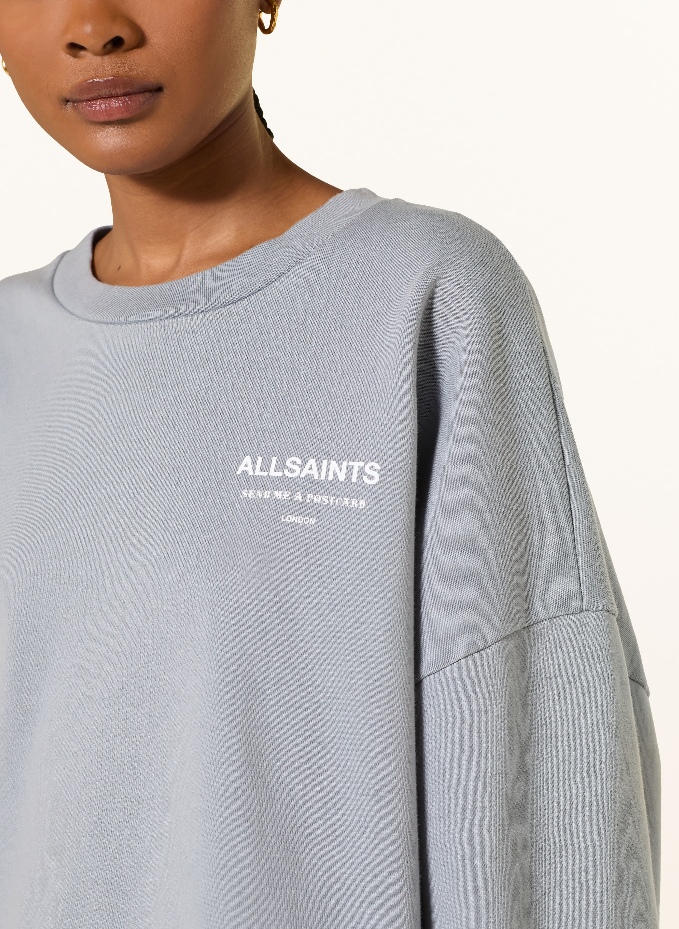ALLSAINTS Sweatshirt DREAMER: BLAUGRAU / WEISS