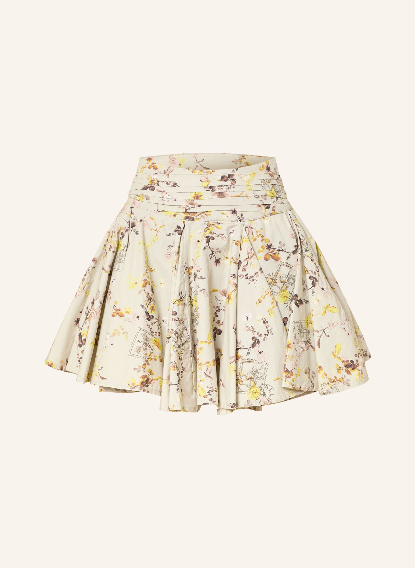 ALLSAINTS Skort TULIP: HELLGRÜN / TAUPE / GELB