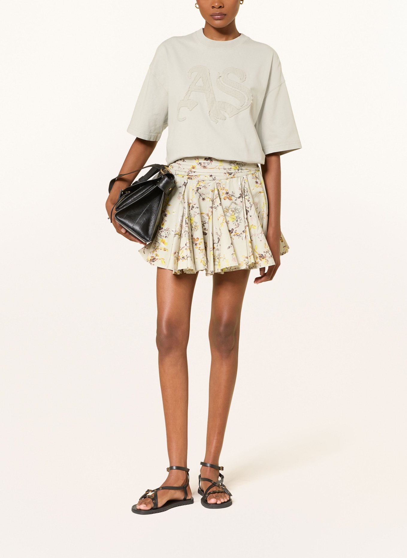 ALLSAINTS Skort TULIP: HELLGRÜN / TAUPE / GELB