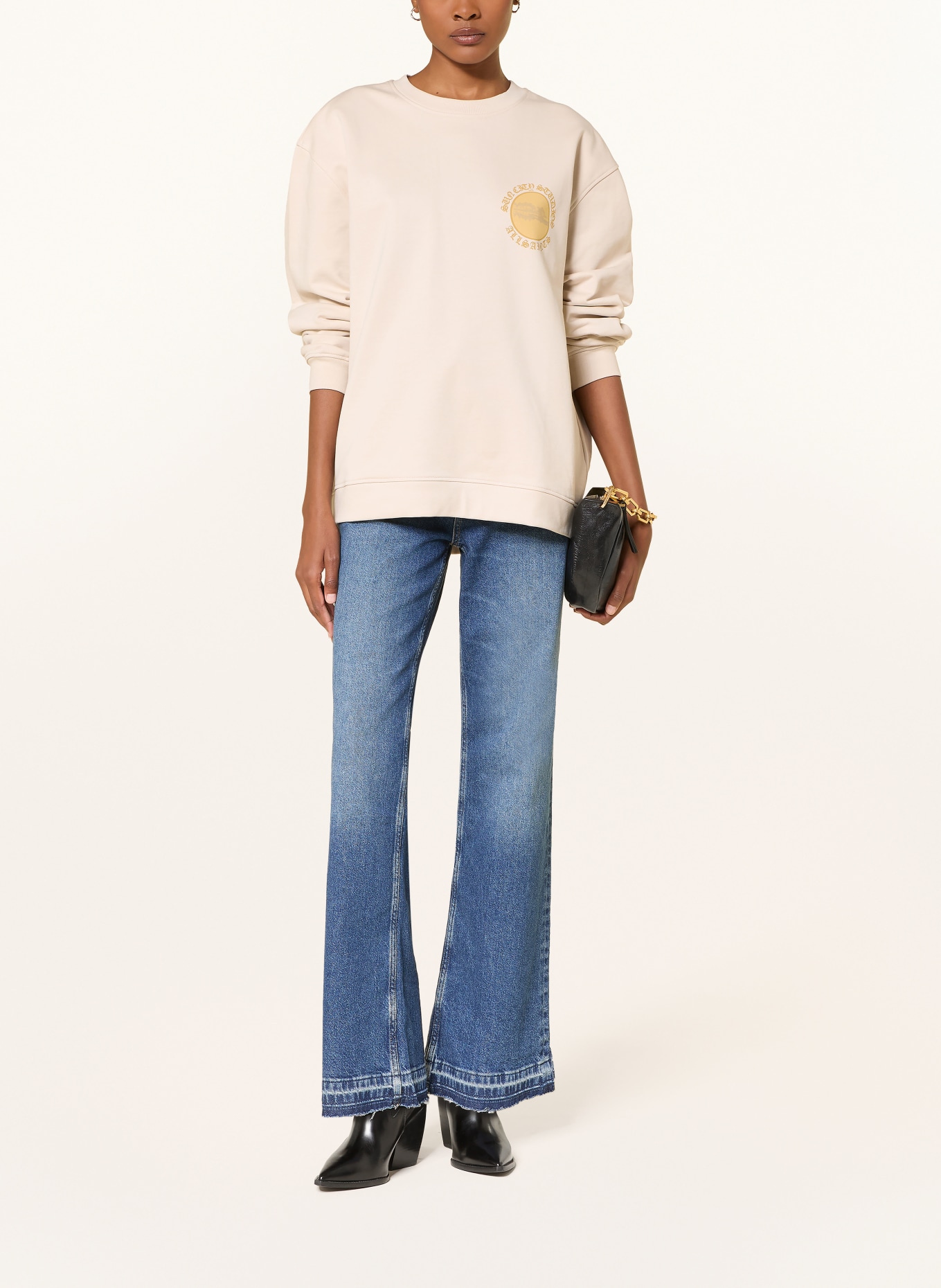 ALLSAINTS Sweatshirt SUN CITY ETTA: CREME / DUNKELGELB