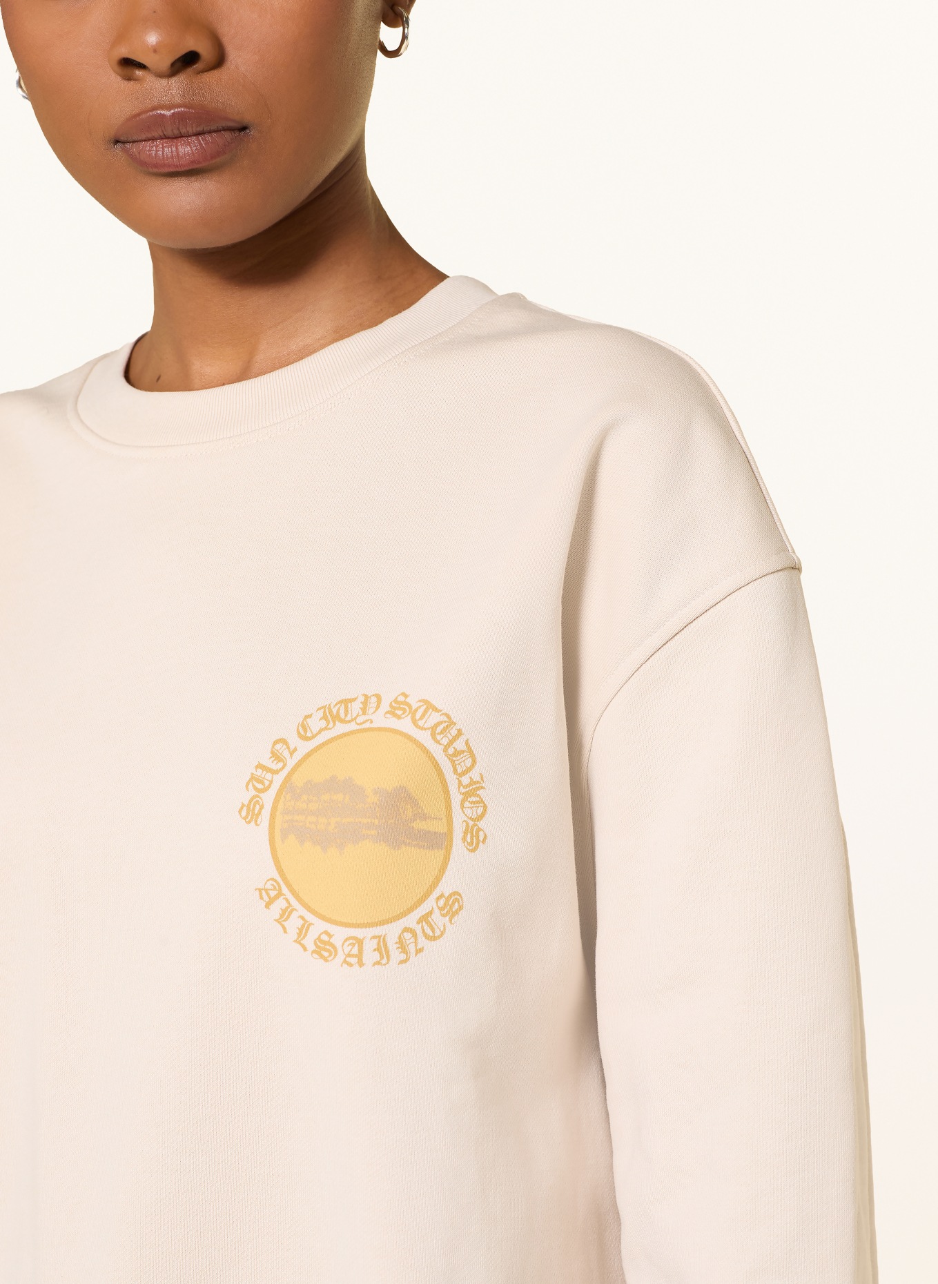 ALLSAINTS Sweatshirt SUN CITY ETTA: CREME / DUNKELGELB