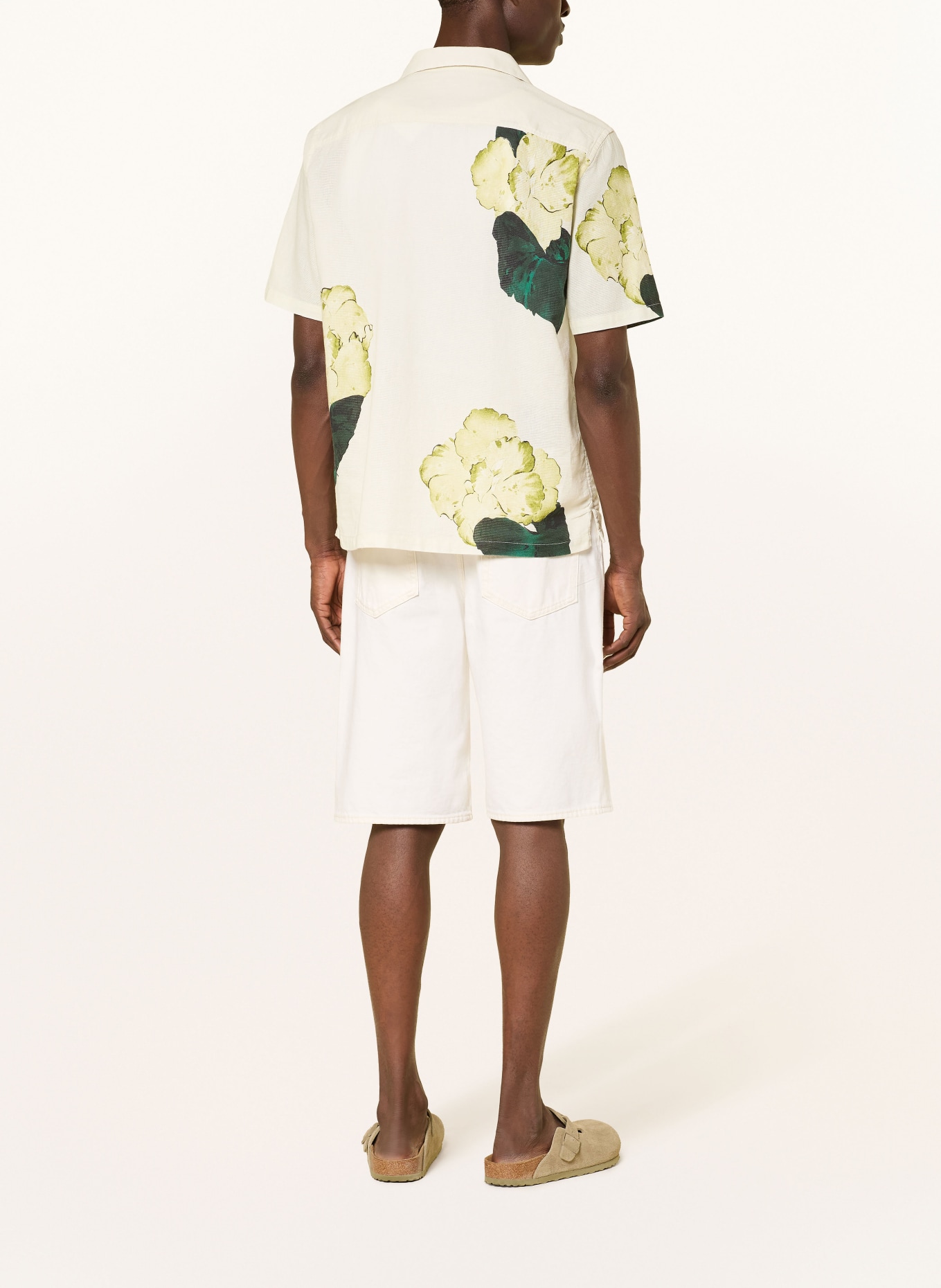 ALLSAINTS Resorthemd NOUVELLE Relaxed Fit: ECRU / HELLGRÜN / DUNKELGRÜN
