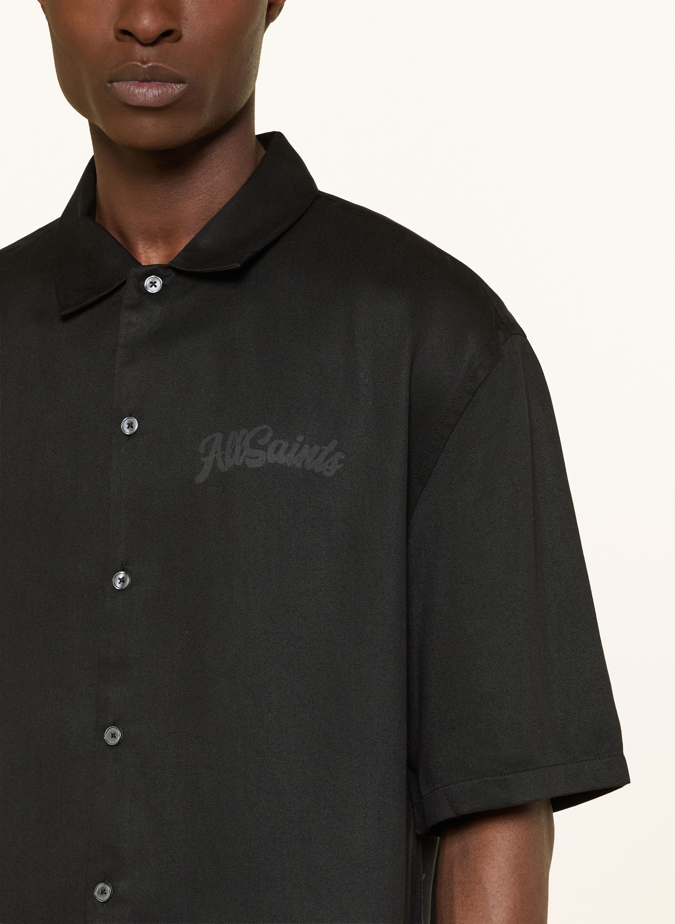 ALLSAINTS CIRCE Short-Sleeve Shirt: BLACK
