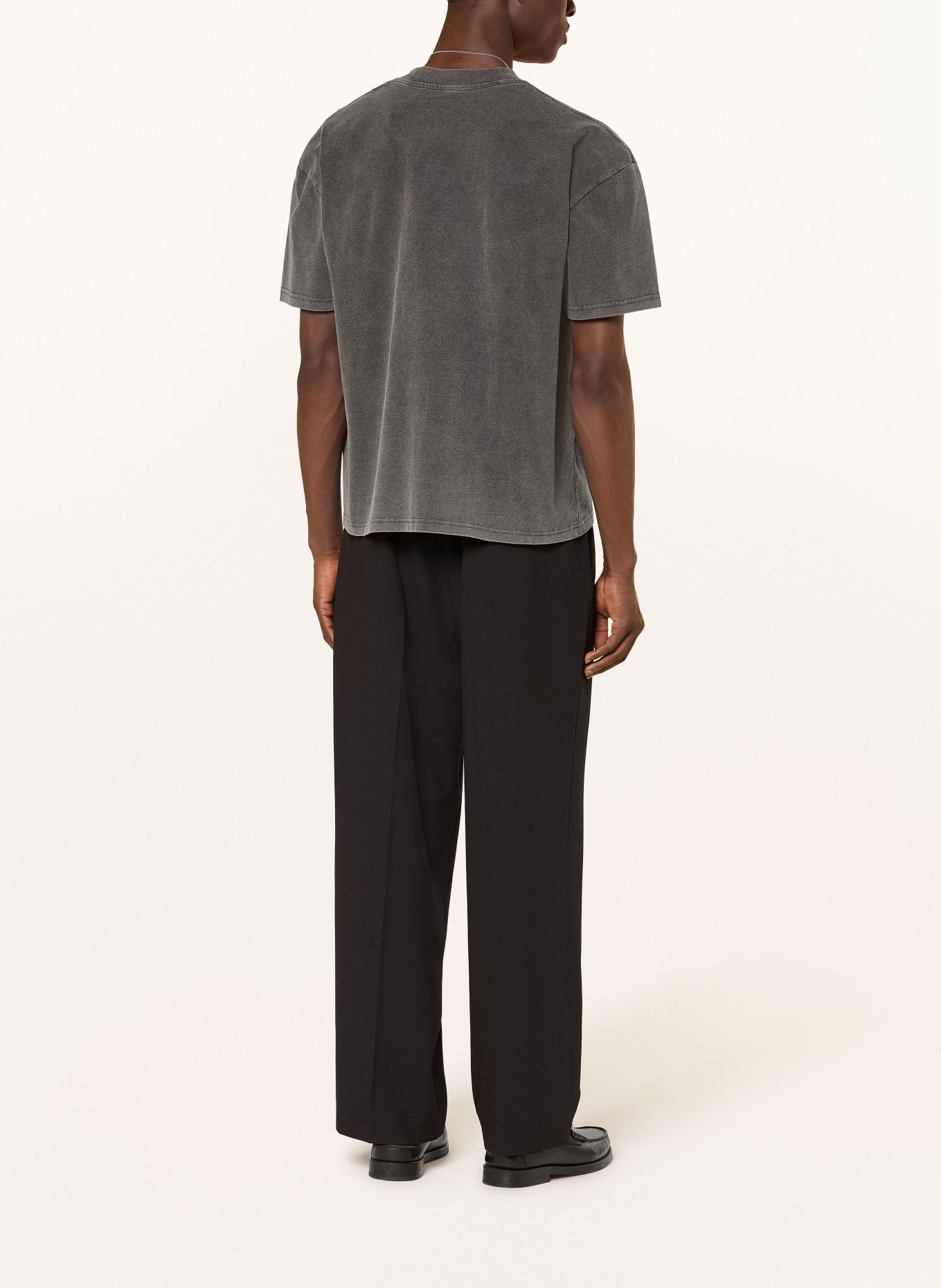 ALLSAINTS T-Shirt SUN CITY: DUNKELGRAU / WEISS