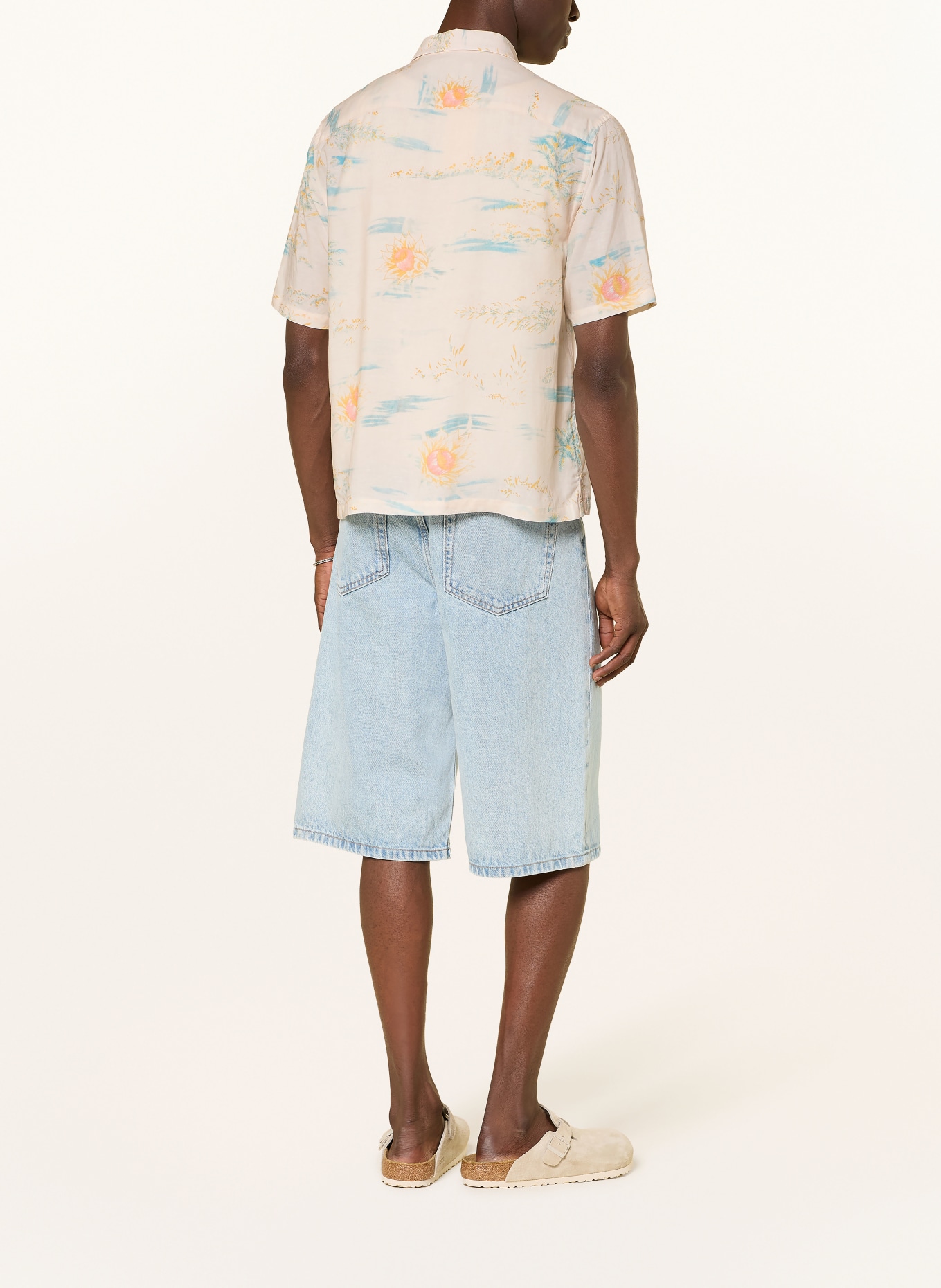 ALLSAINTS Chemise à manches courtes BREEZER Comfort Fit: ÉCRU / JAUNE FONCÉ / TURQUOISE