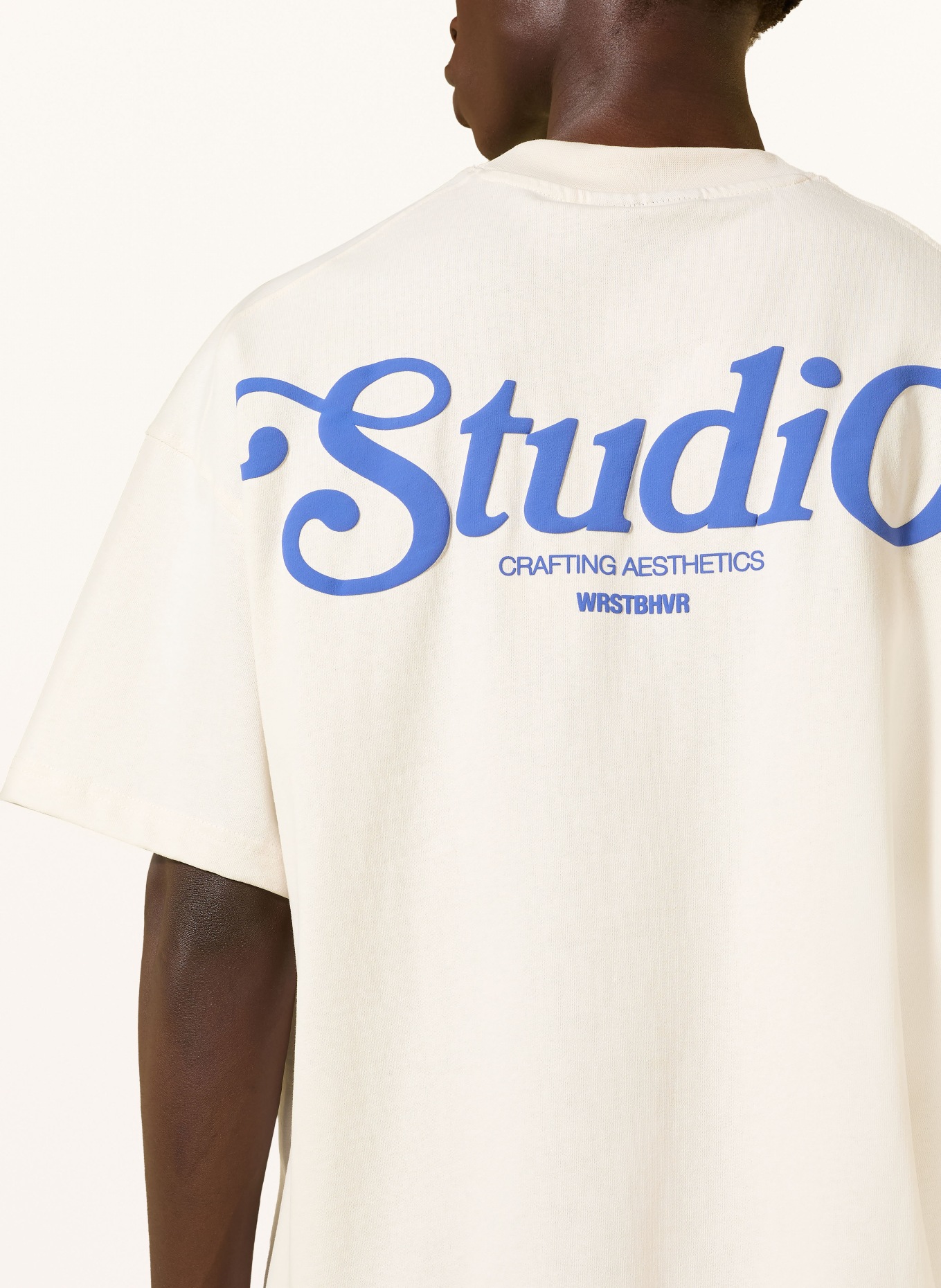 WRSTBHVR T-shirt REEN V2: ECRU / BLAUW
