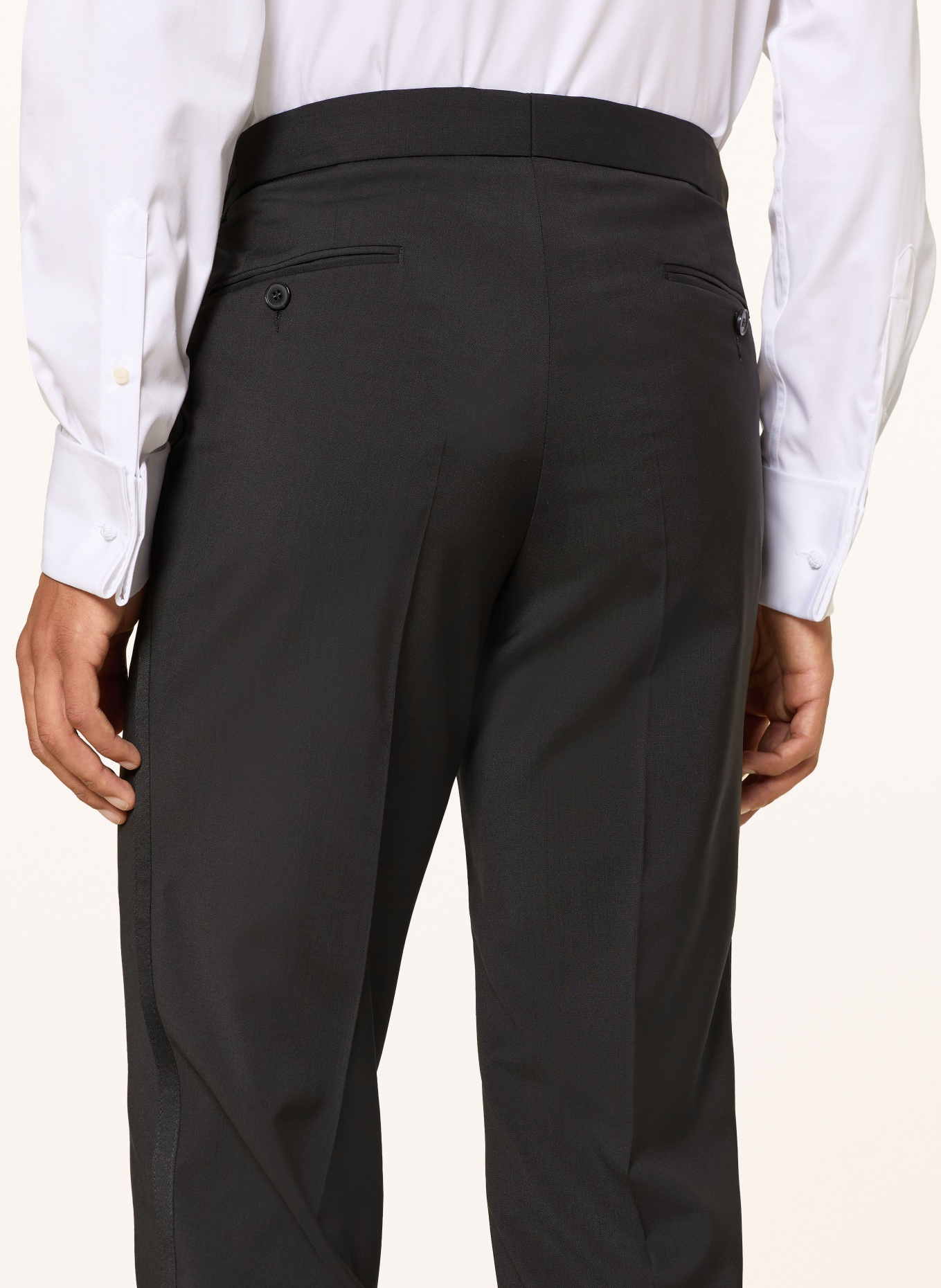 DIGEL Smokingbroek SHAWN Modern Fit met galonstrepen: 10 SCHWARZ