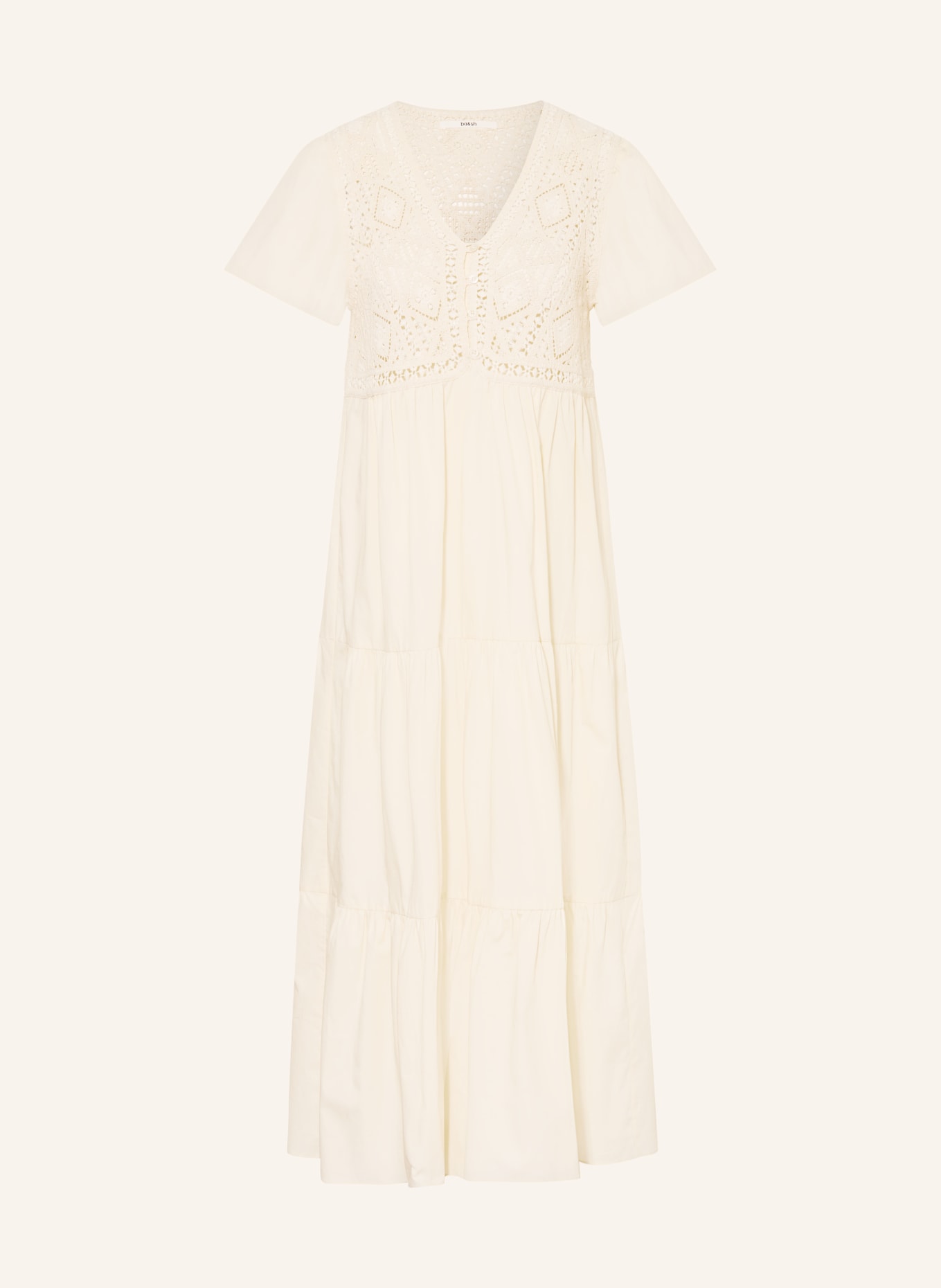 ba&sh Rochie SANDY cu dantelă perforată: ECRU