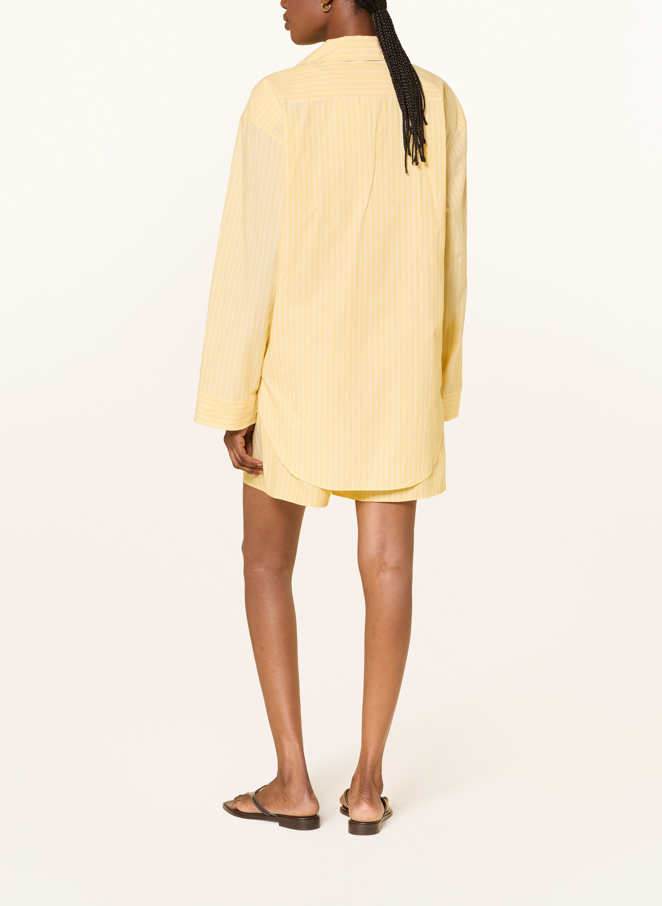 ARKET Blouse: LIGHT YELLOW / WHITE
