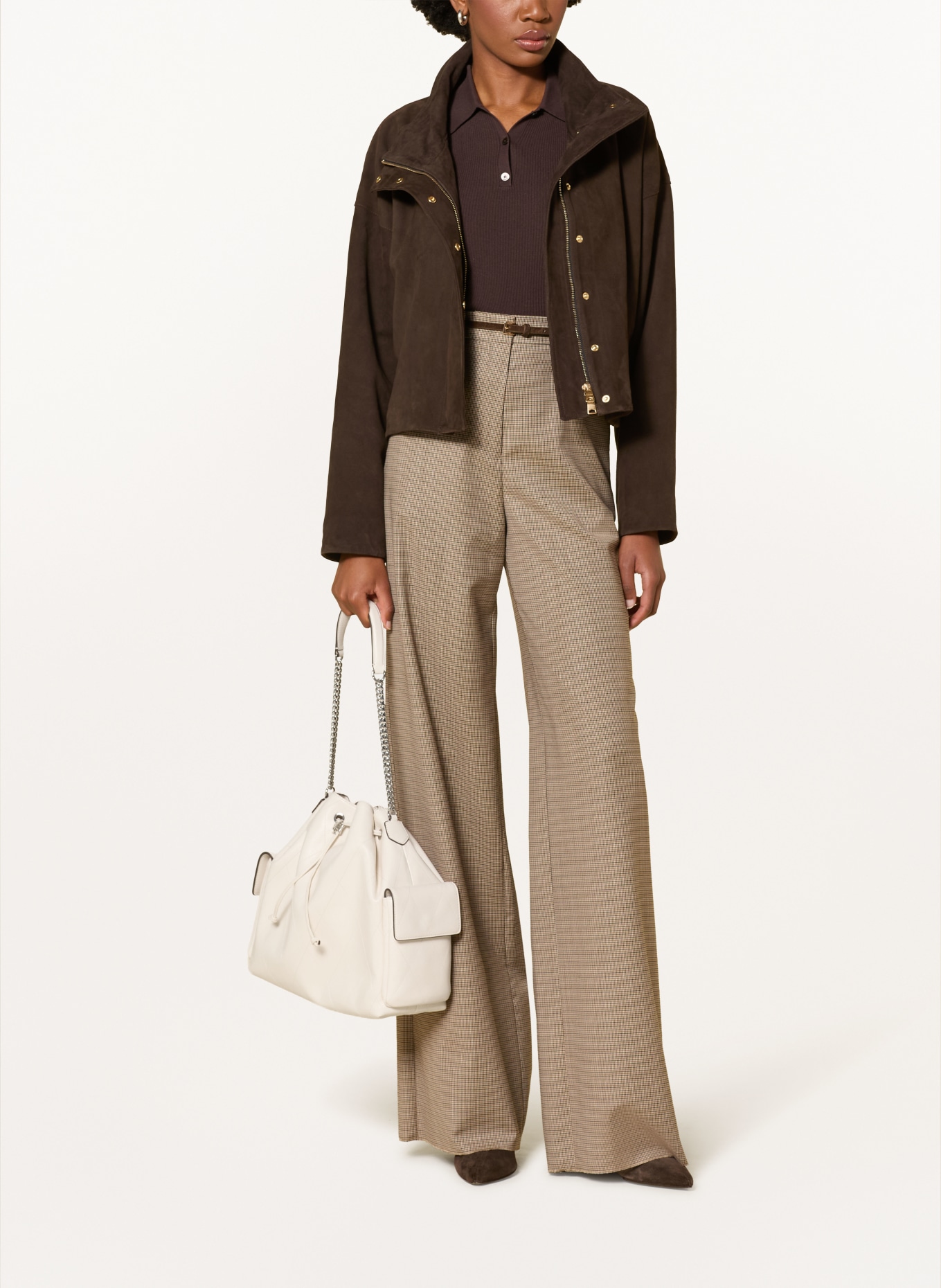 TORY BURCH Beuteltasche CHARLIE: CREME / SILBER