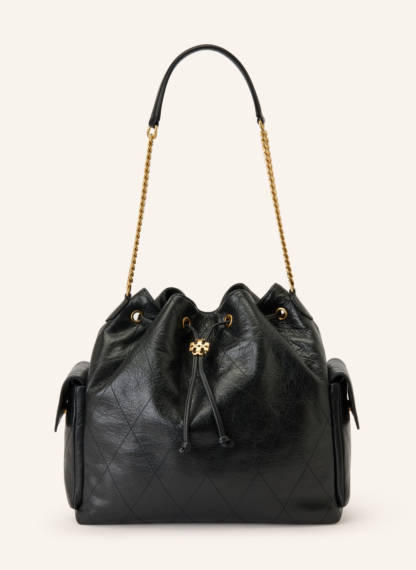 TORY BURCH Väska CHARLIE: SVART / GULD